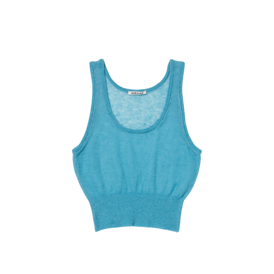 (W) Auralee Kid Mohair Sheer Knit Tank Turquoise Blue 상세 이미지 1