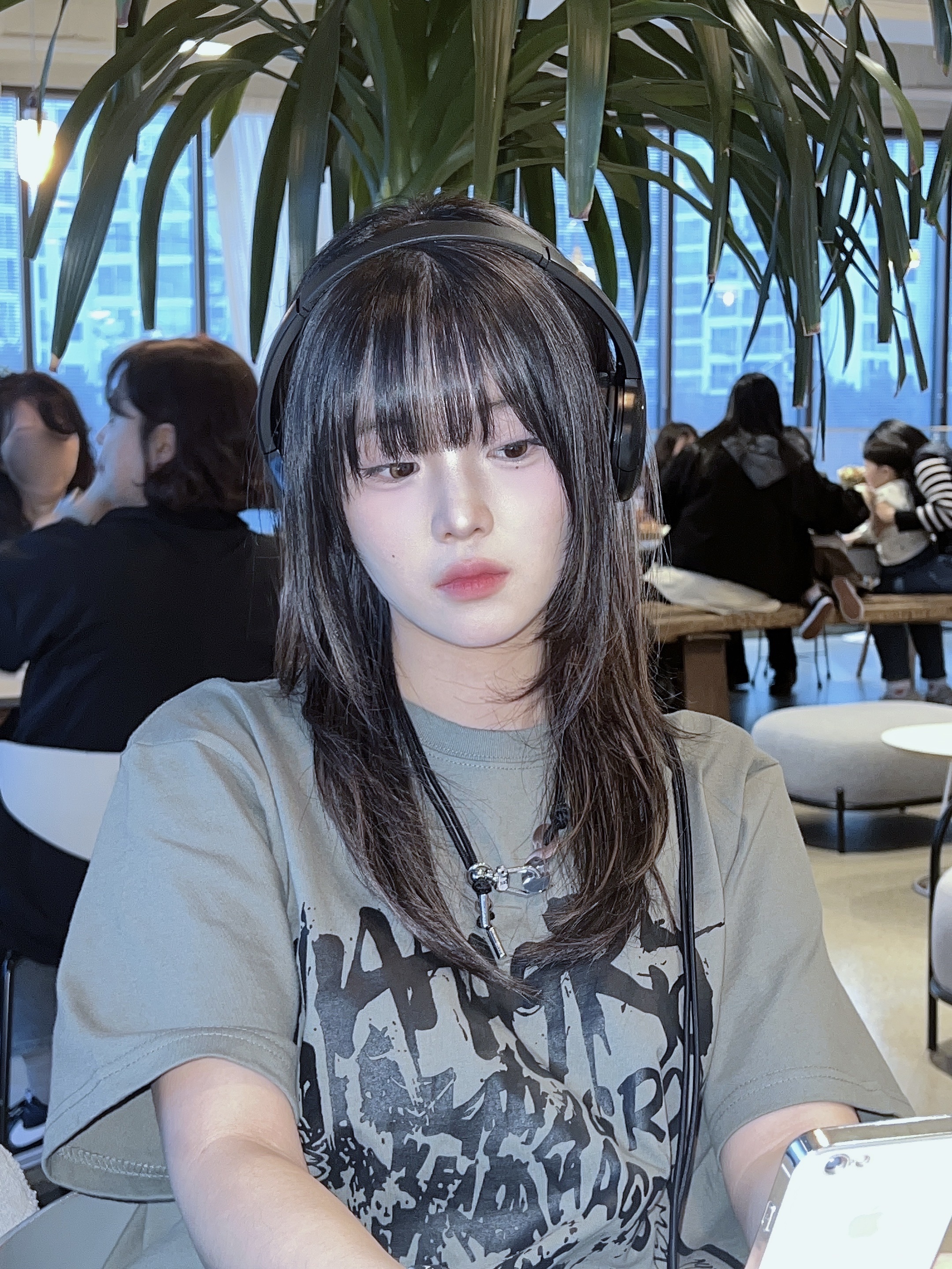Sony WH-CH520 Black (Sony Korea Ver.), Sentiments No.461 Necklace Black 착용 스타일 - 3