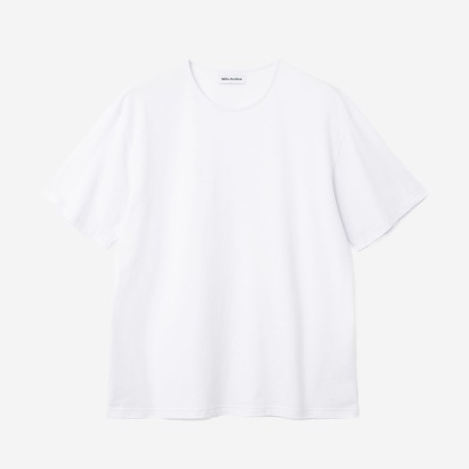 밀로 아카이브 소프트 U넥 세미 오버핏 티셔츠 화이트