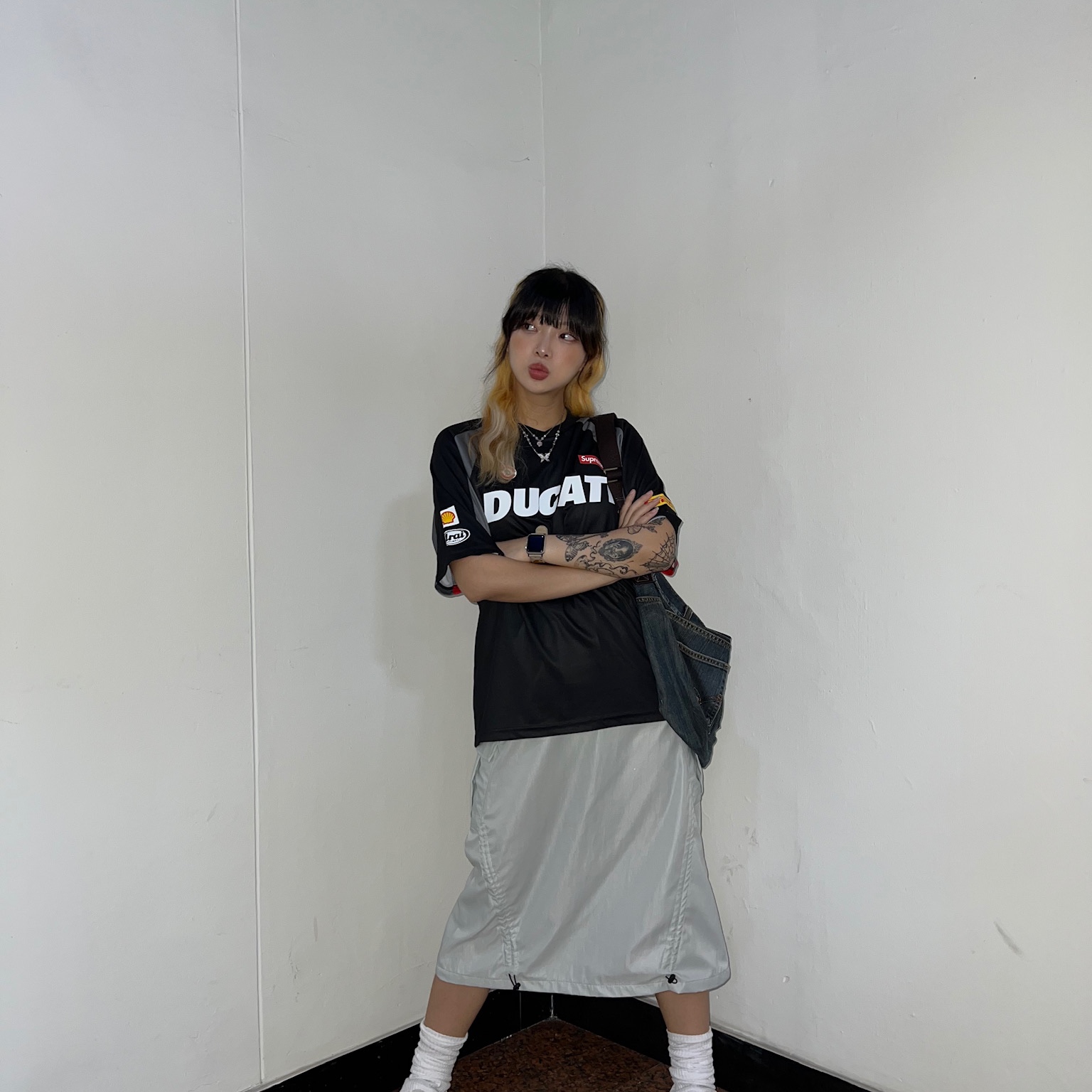 Supreme x Ducati Soccer Jersey Black - 24SS 착용 스타일 - 8