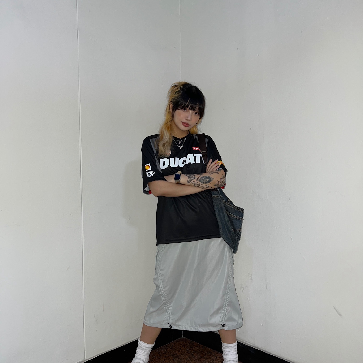 Supreme x Ducati Soccer Jersey Black - 24SS 착용 스타일 - 7