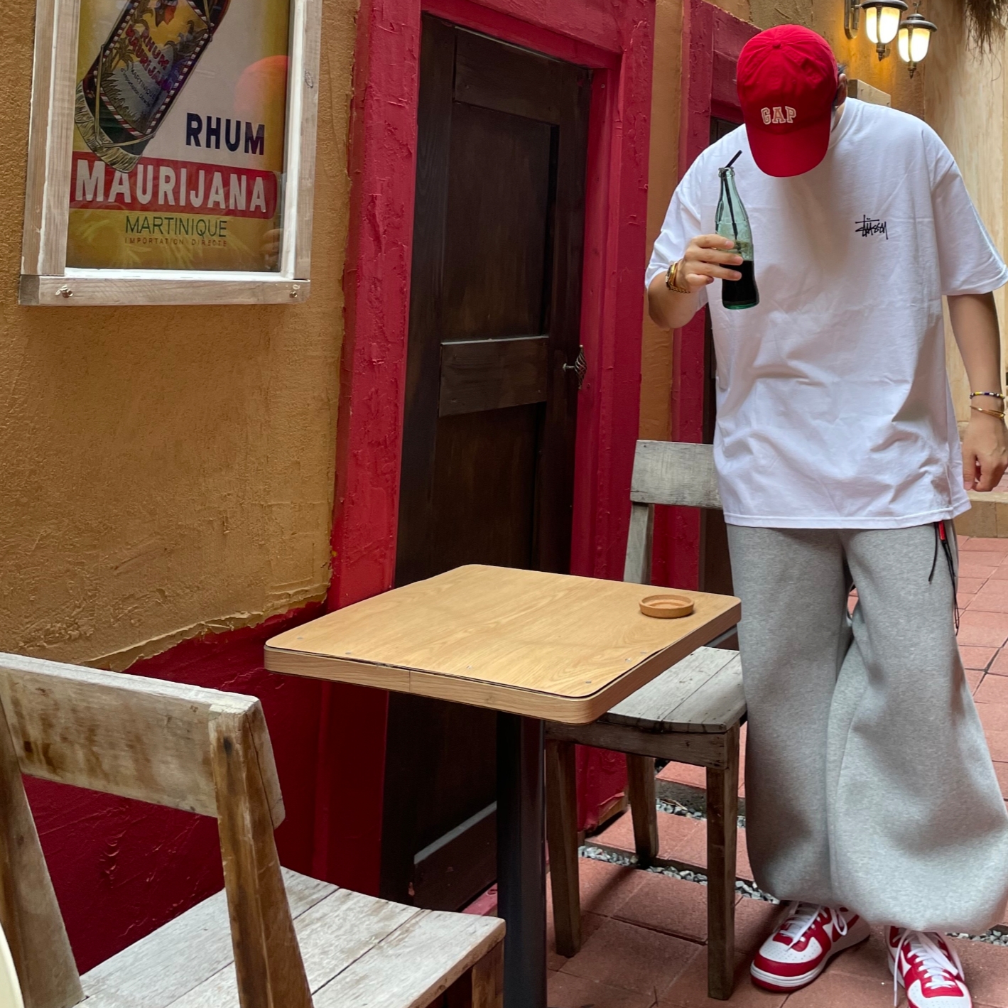 Nike Terminator High University Red and White, Stussy Basic Stussy T-Shirt White 2024, 2025 착용 스타일