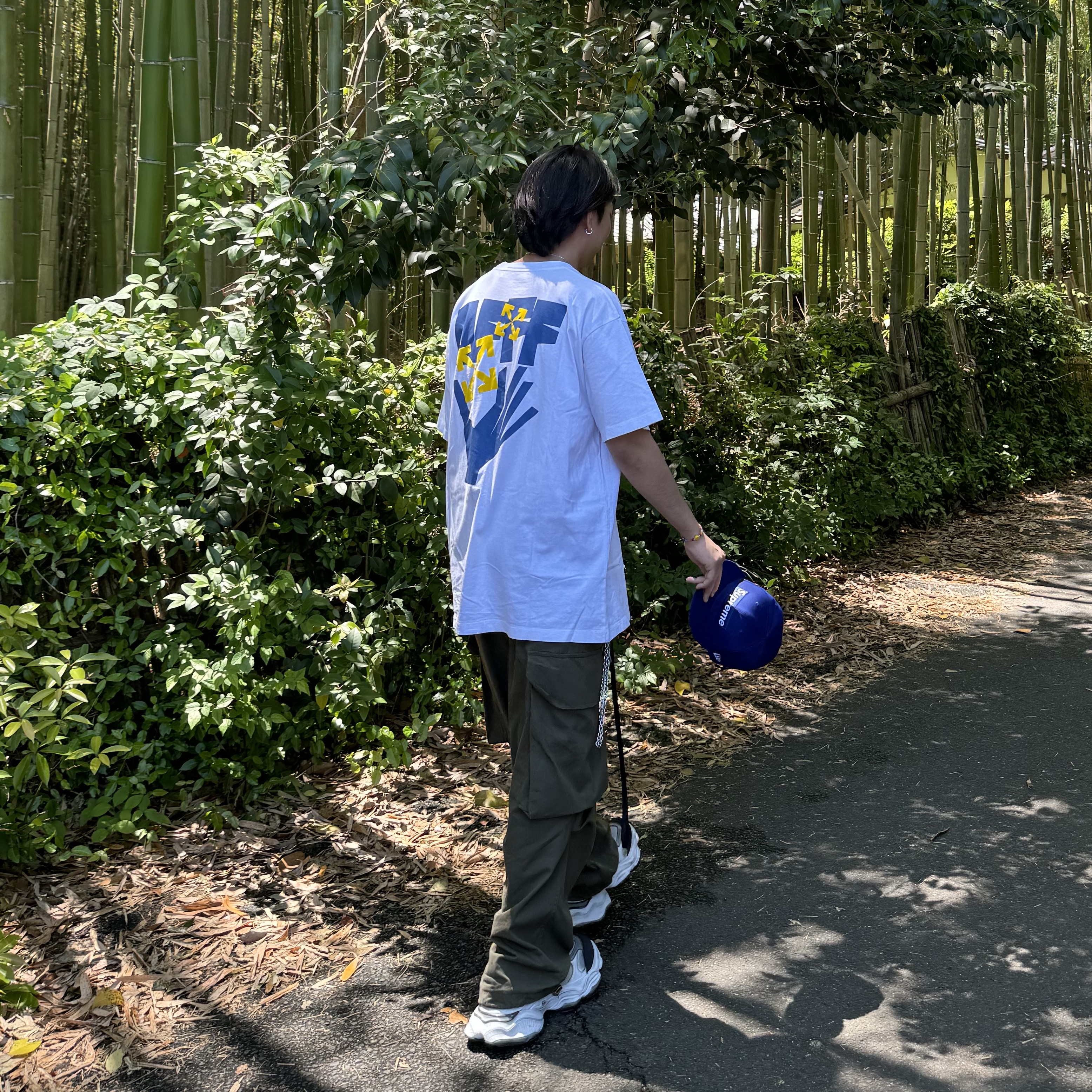 Balenciaga Cargo Sneakers White Grey, Supreme x MLB Teams Box Logo New Era Dark Royal Los Angeles - 24SS 착용 스타일