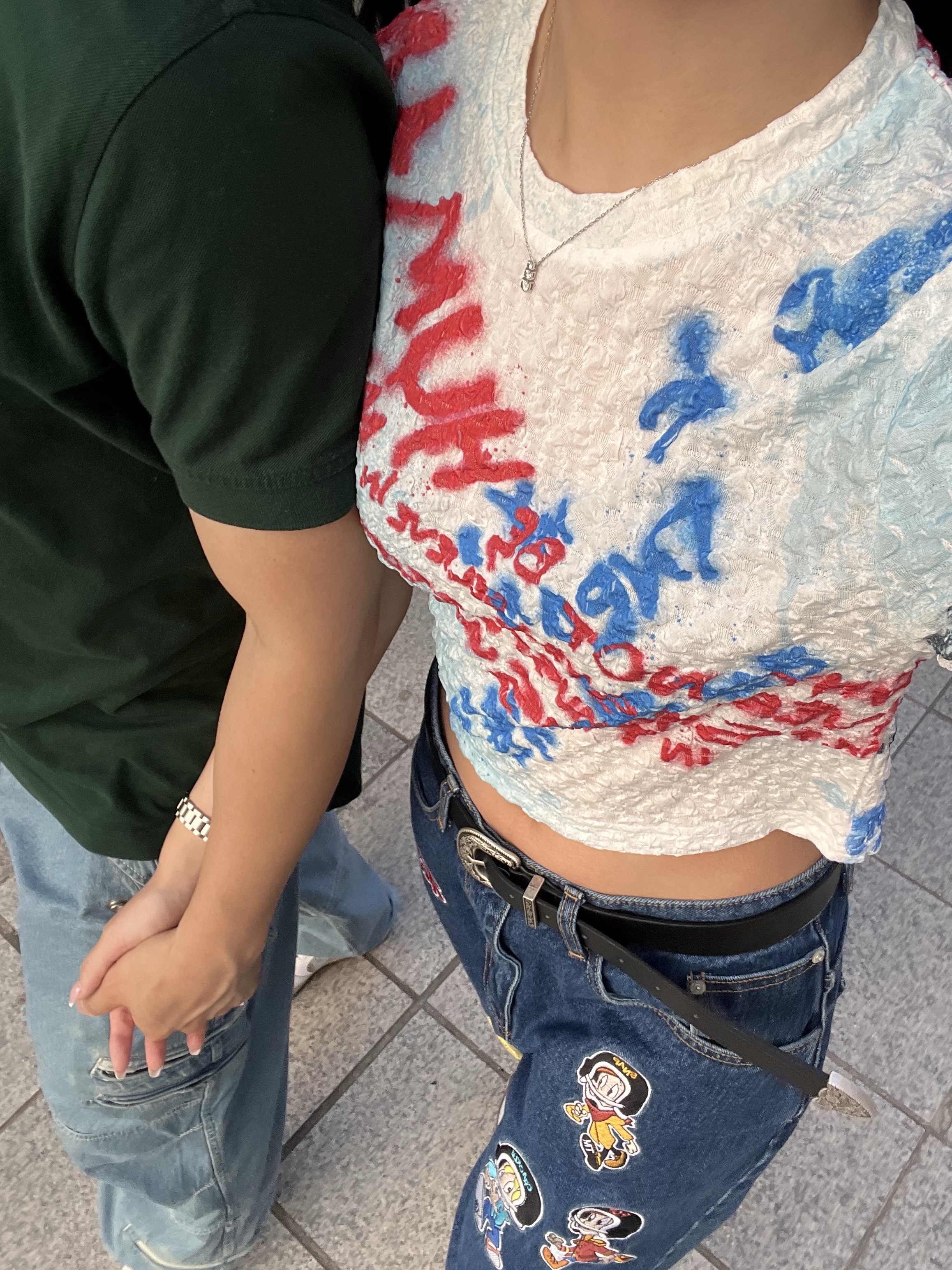 [KREAM 단독] ADSB Andersson Bell Essential Women Jenny Sprayed Lettering T-Shirt White, Nike ZoomX Invincible Run Flyknit 3 White Cobalt Bliss 착용 스타일 - 4
