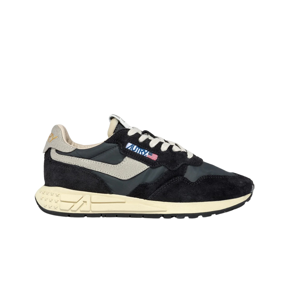 오트리 릴윈드 로우 나일론 스웨이드 스니커즈 블랙(Autry Reelwind Low Nylon Suede Sneakers Black)
