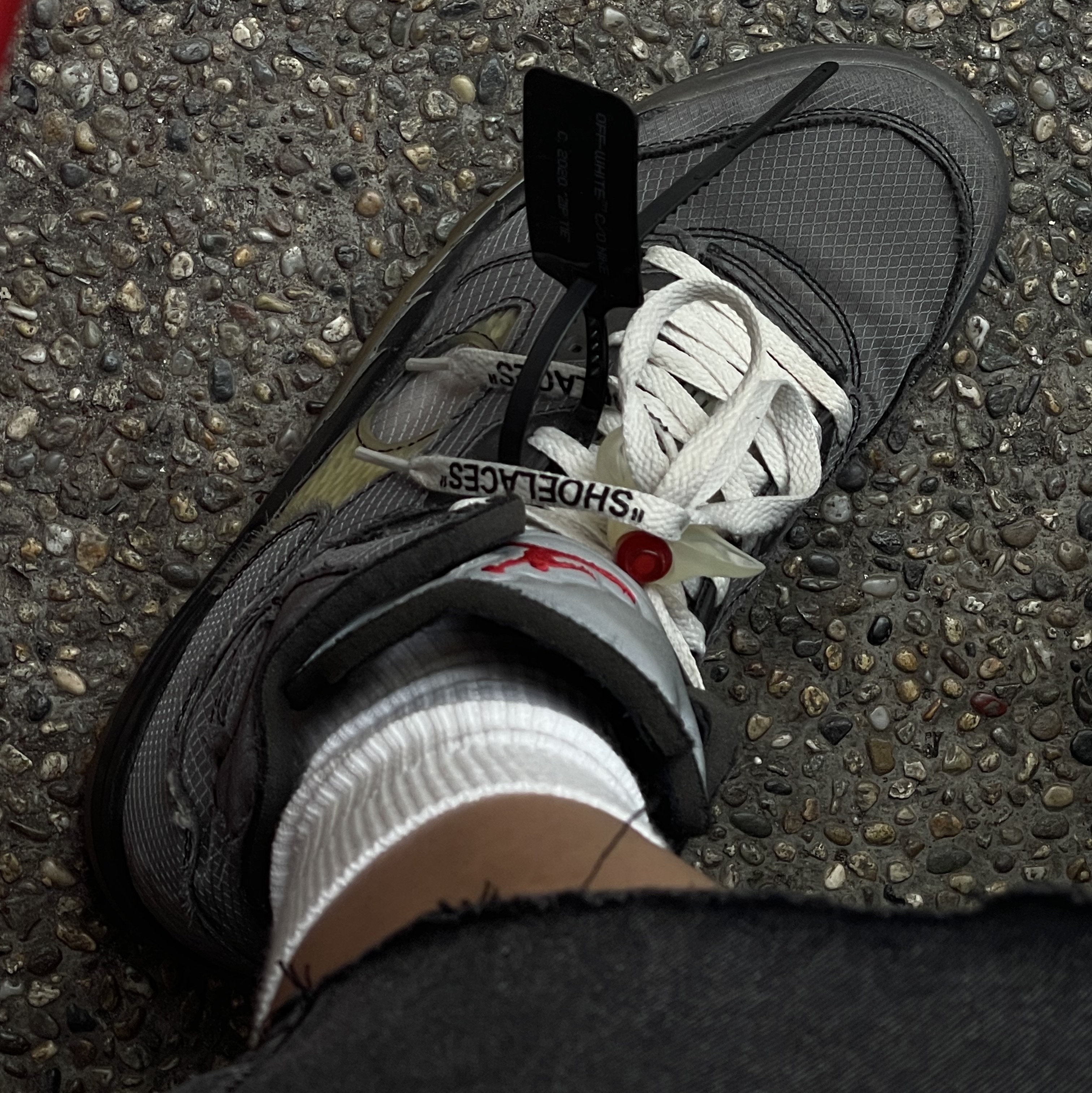 Jordan 5 x Off-White Retro SP Black Muslin 착용 스타일 - 6