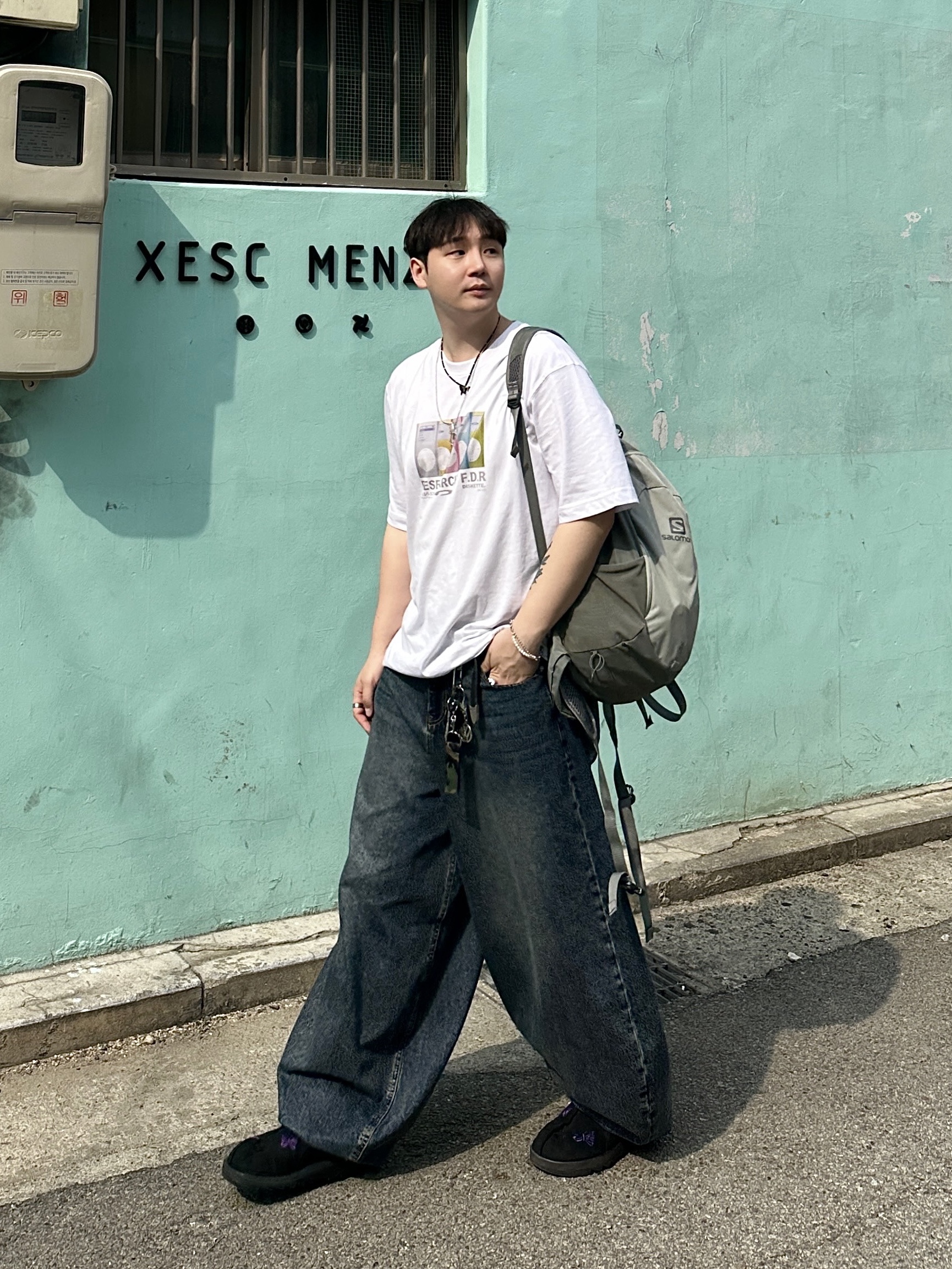 Reebok x Needles Beatnik Moc Core Black Extreme Purple, Supreme Webbing Keychain Green Camo - 23SS 착용 스타일 - 1
