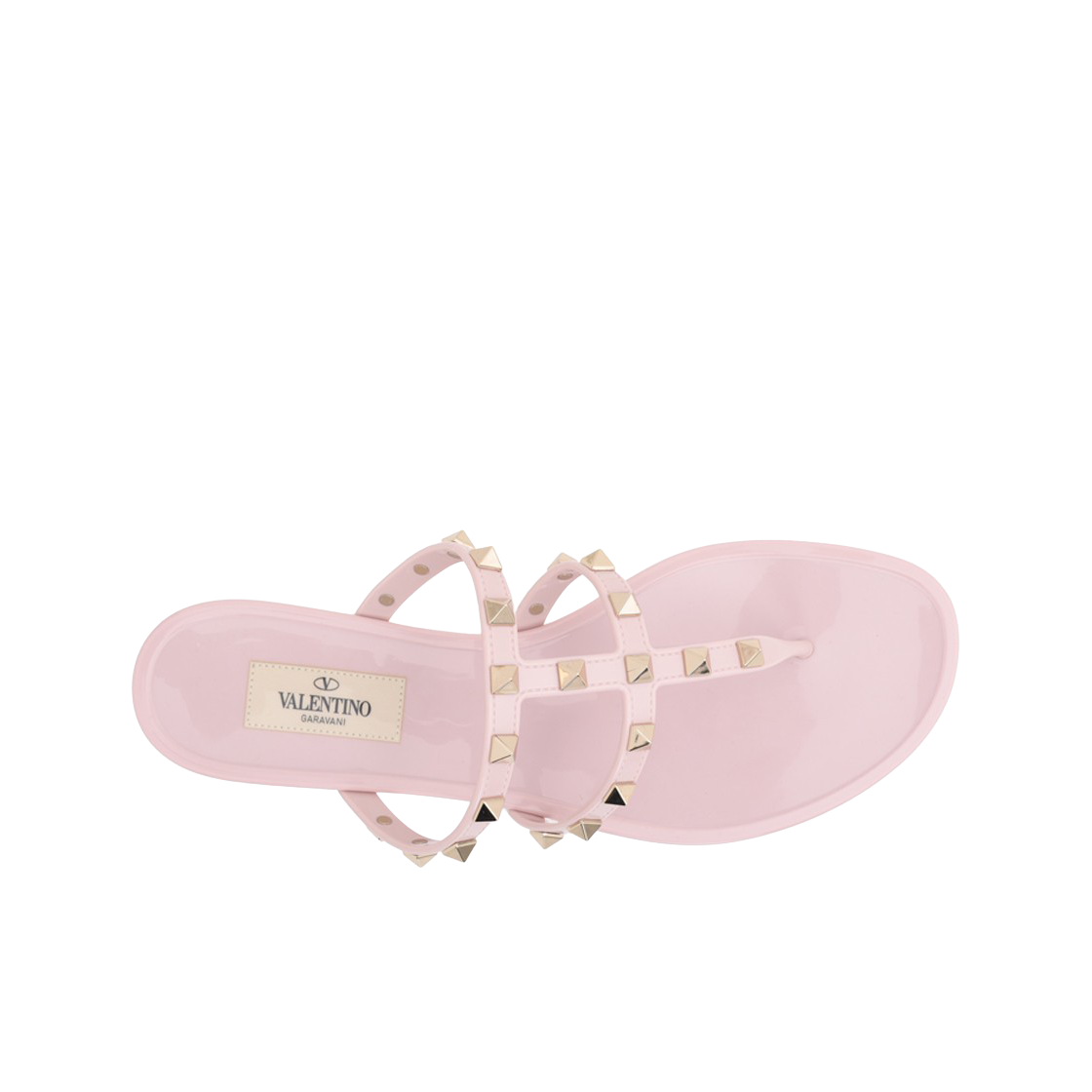 (W) 발렌티노 락스터드 플랫 러버 샌들 워터 로즈((W) Valentino Rockstud Flat Rubber Sandal Water Rose) - 2
