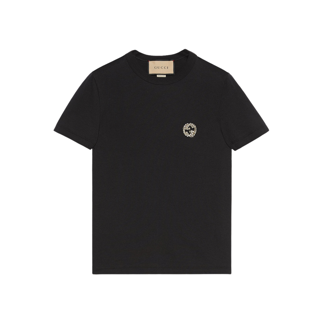 (W) Gucci Cotton Jersey T-Shirt with Interlocking G Black 상세 이미지 1