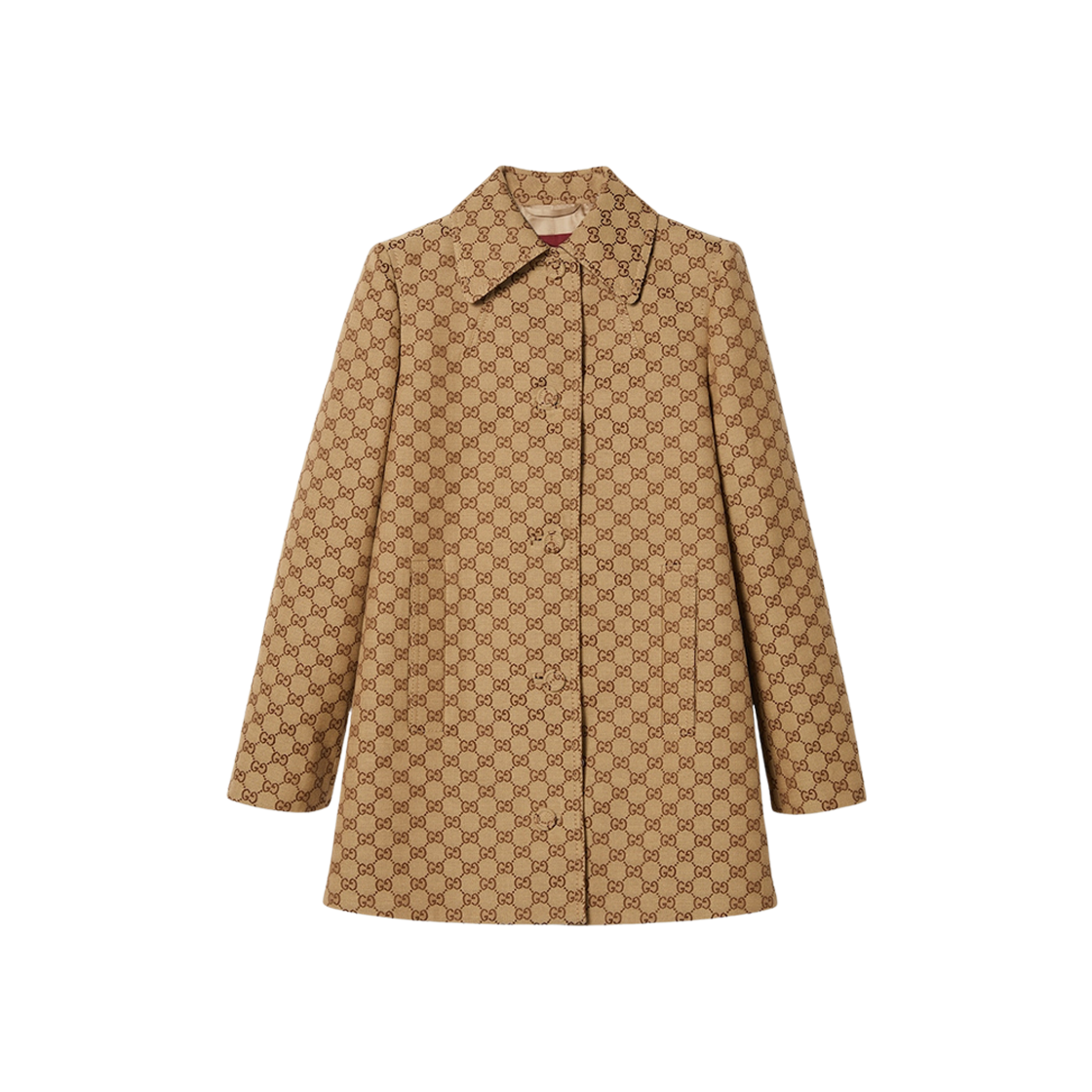 (W) Gucci GG Canvas Coat Camel Ebony 상세 이미지 1