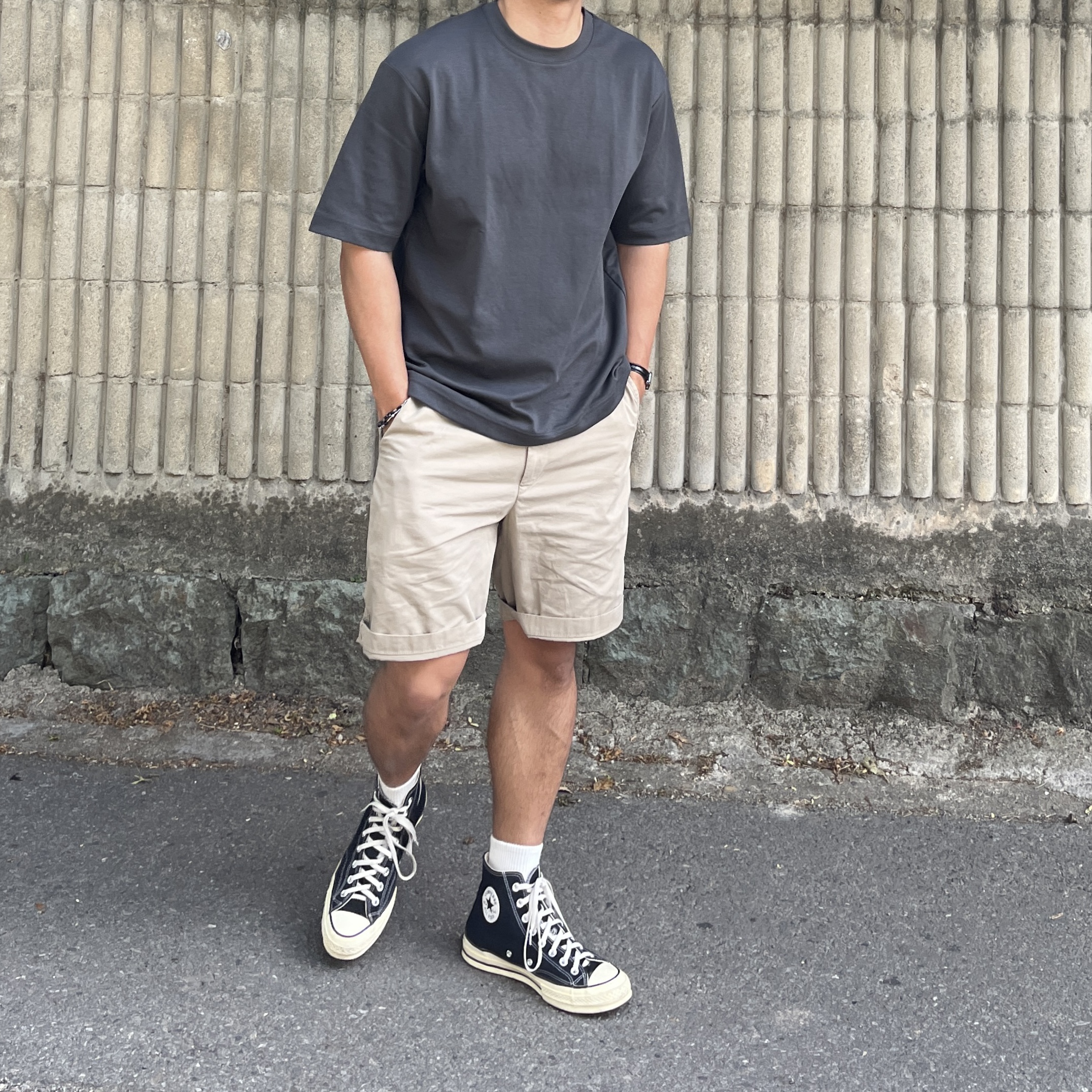 Converse Chuck 70 Hi Black 착용 스타일 - 1
