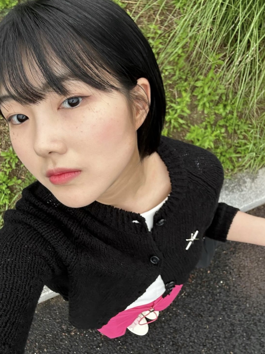 Yunse Women Eco Linen Cardigan Black 착용 스타일