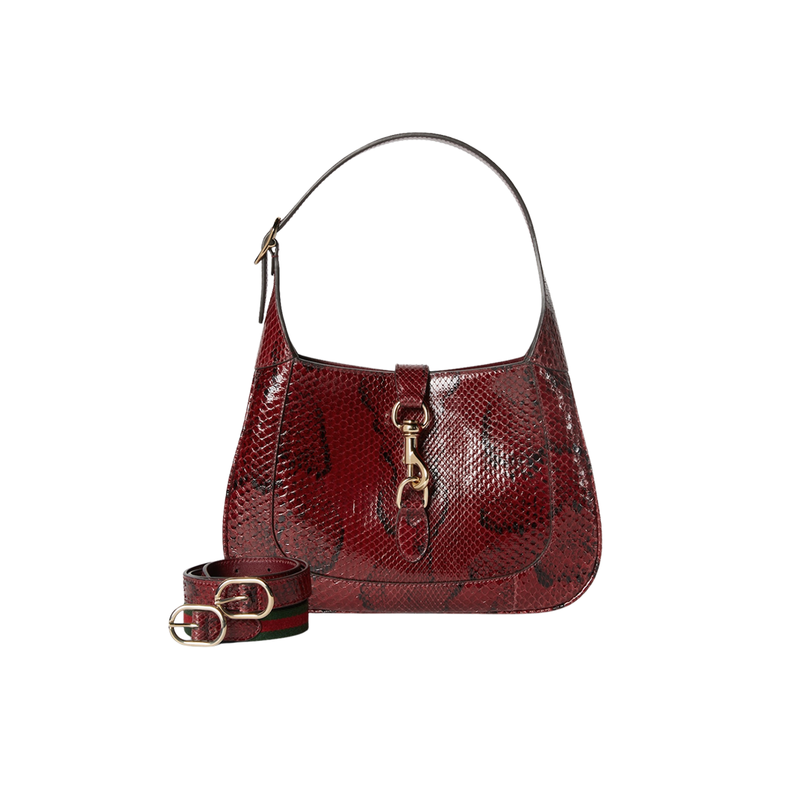 Gucci Jackie Python Shoulder Bag Gucci Rosso Ancora Leather 상세 이미지 1