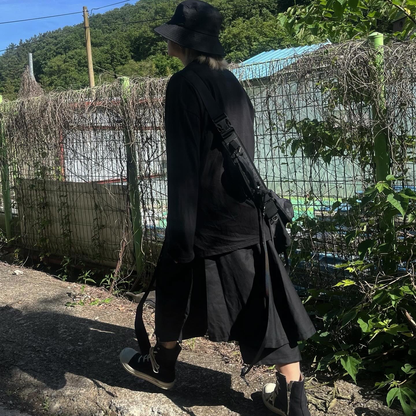 Rick Owens Drkshdw Calf Leather Penta Sneakers Black Milk White 착용 스타일 - 3