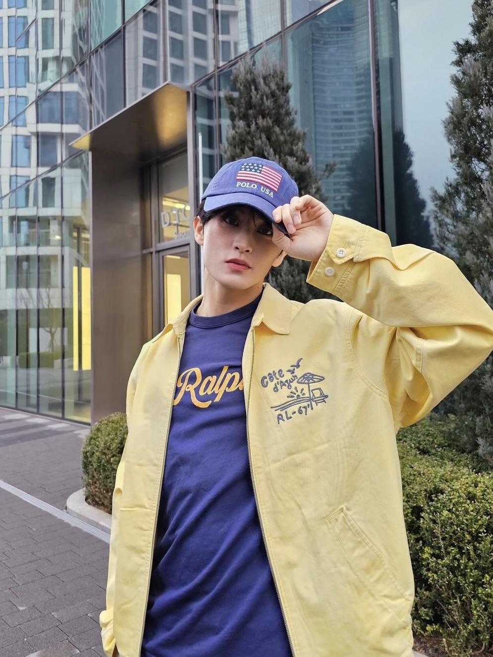 Polo Ralph Lauren Classic Fit Stripe Jersey Rugby Shirt Blue, Polo Ralph Lauren Classic Fit Stripe Jersey Rugby Shirt Navy 착용 스타일 - 5
