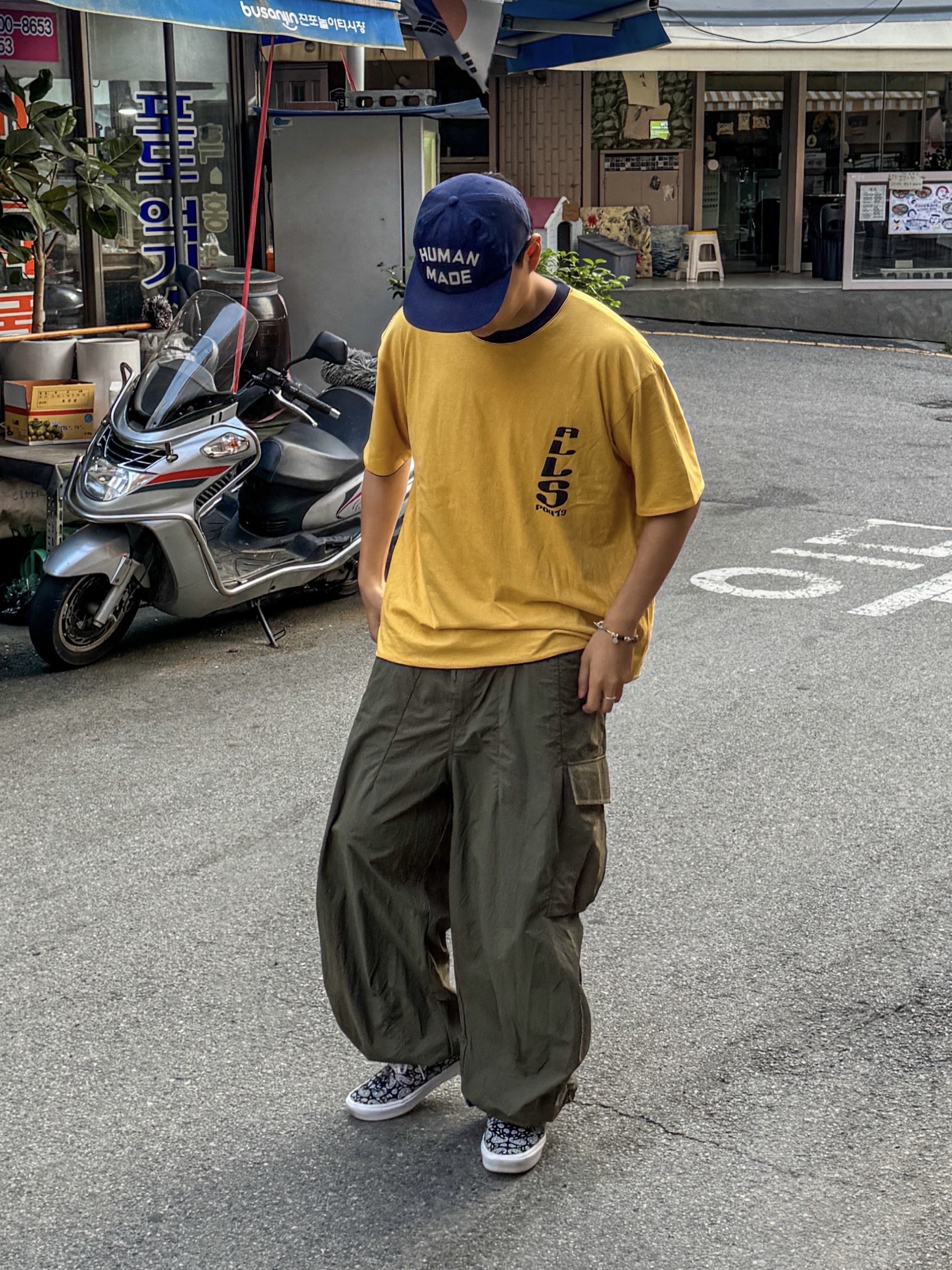 Human Made 6-Panel Wool Cap Navy 착용 스타일 - 1