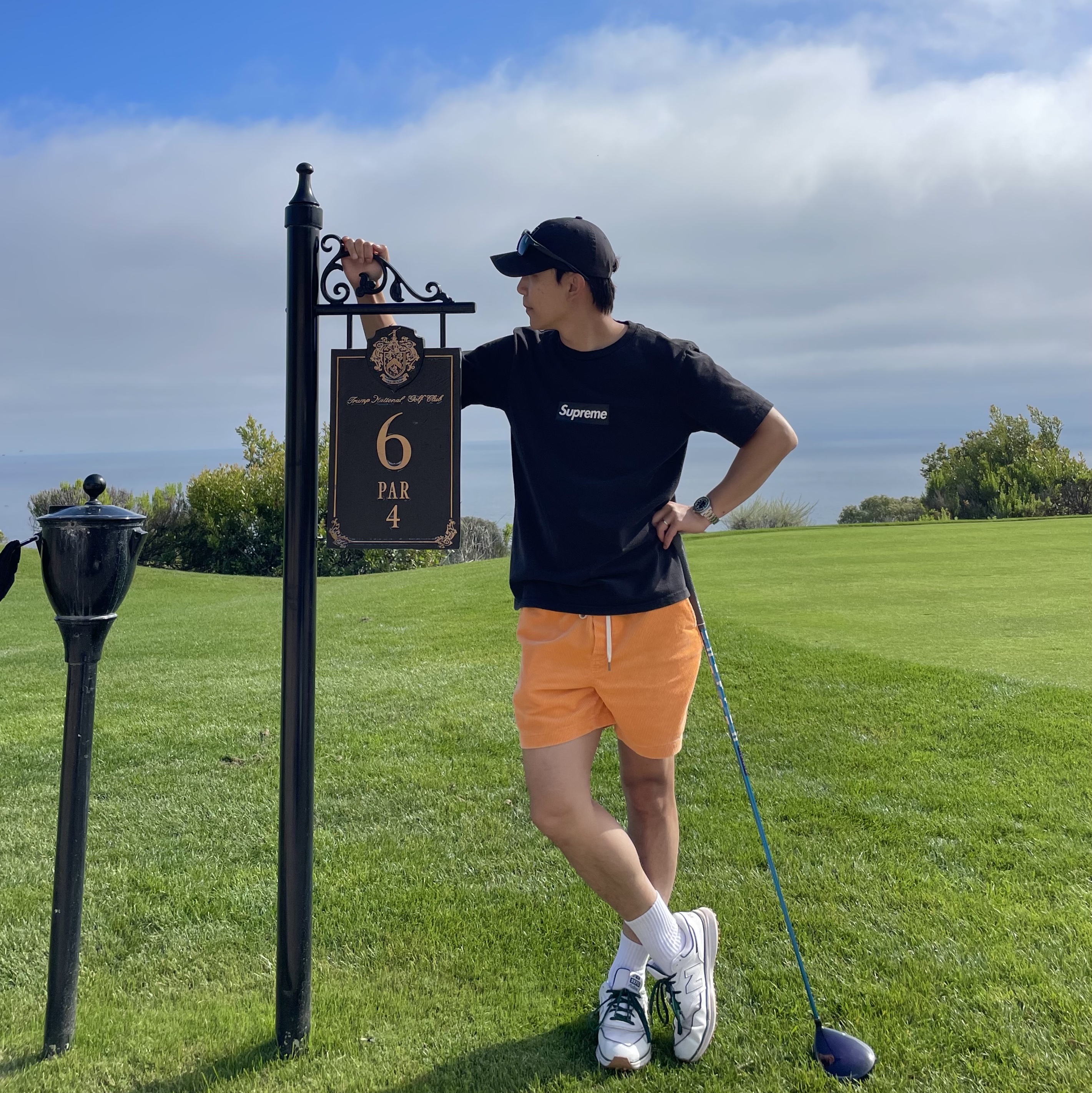 Maison Mihara Yasuhiro Baker OG Sole Canvas Low Cut Sneakers Black White, New Balance x Malbon 997 Golf White Green 착용 스타일 - 4