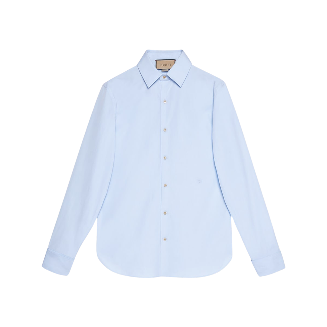 Gucci Cotton Poplin Shirt with Double G Light Blue 상세 이미지 1