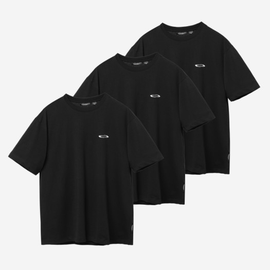 오프닝프로젝트 스몰 로고 티셔츠 3팩 블랙