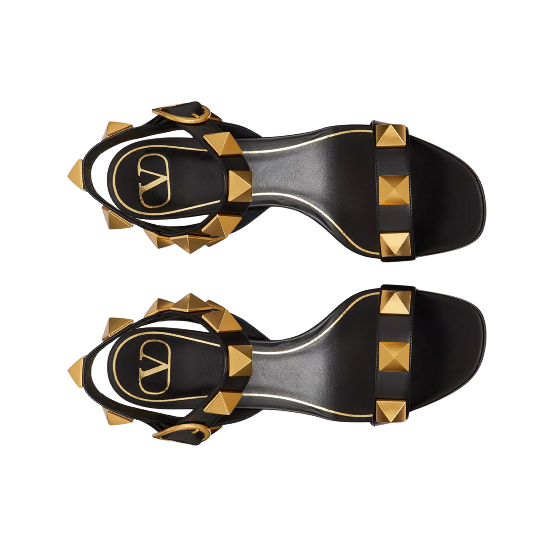 (W) 발렌티노 로만 스터드 카프스킨 샌들 블랙((W) Valentino Roman Stud Calfskin Sandal Black) - 2