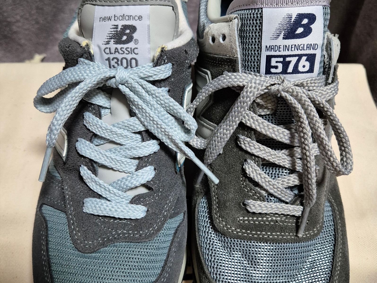 New Balance 576 Made in UK Grey, New Balance 1300 Made in USA Steel Blue - D Standard 착용 스타일 - 3