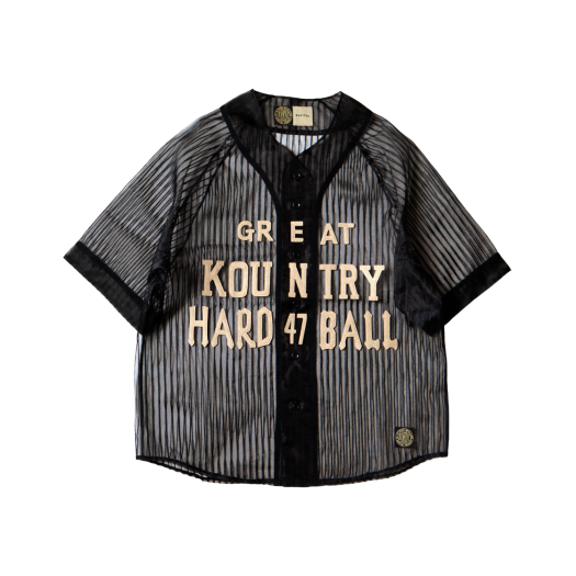 캐피탈 시어 스트라이프 그레이트 컨트리 베이스볼 셔츠 블랙