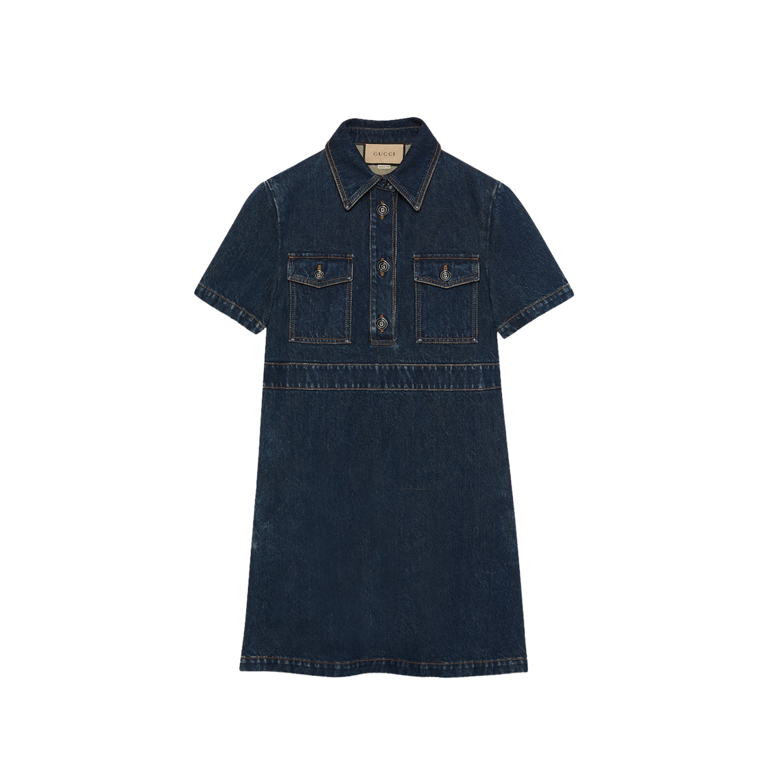 (W) Gucci Organic Denim Dress Dark Blue 상세 이미지 1