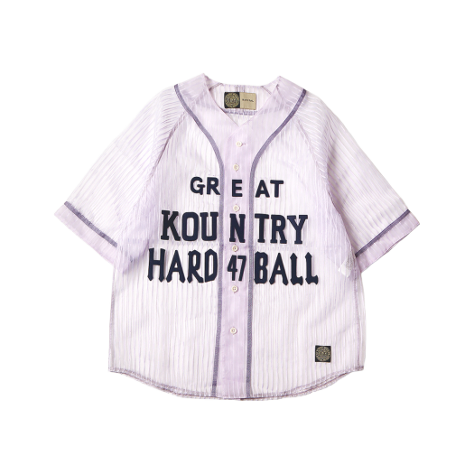 캐피탈 시어 스트라이프 그레이트 컨트리 베이스볼 셔츠 라이트 퍼플