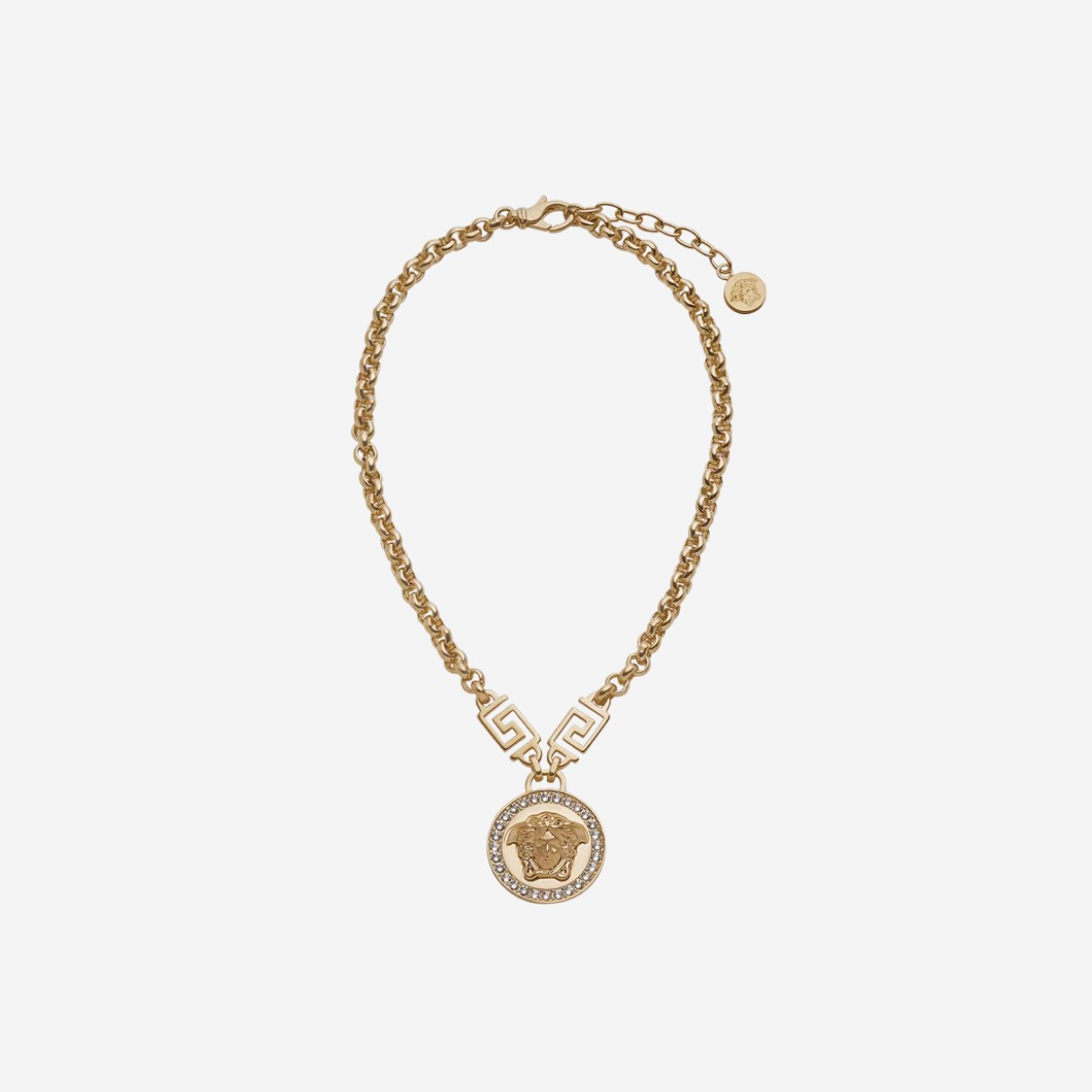 Versace Crystal La Medusa Greca Necklace Gold 상세 이미지 1