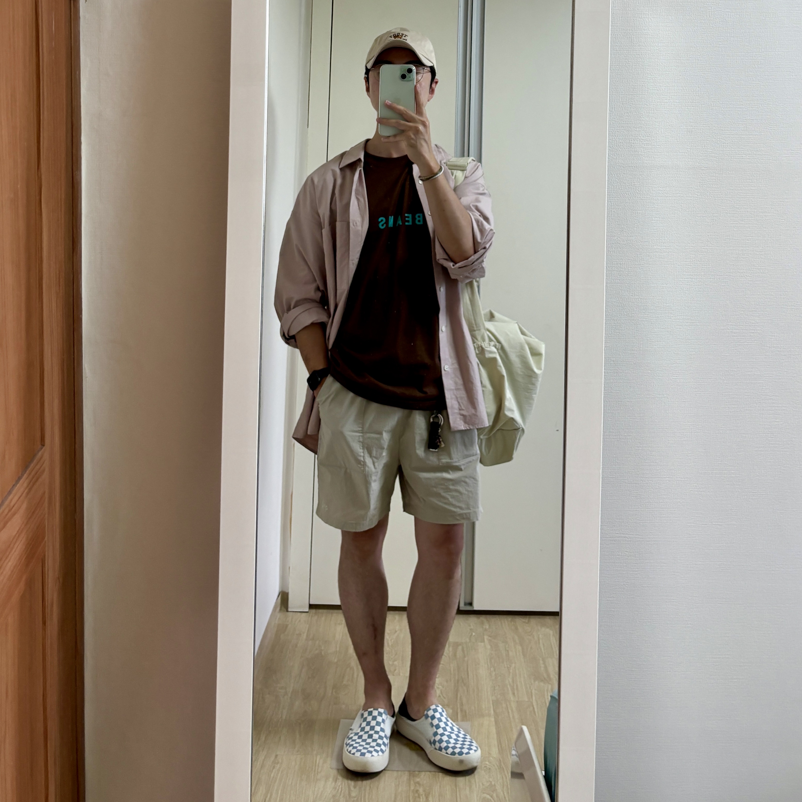 Vans ComfyCush One Checkerboard Blue 착용 스타일 - 1