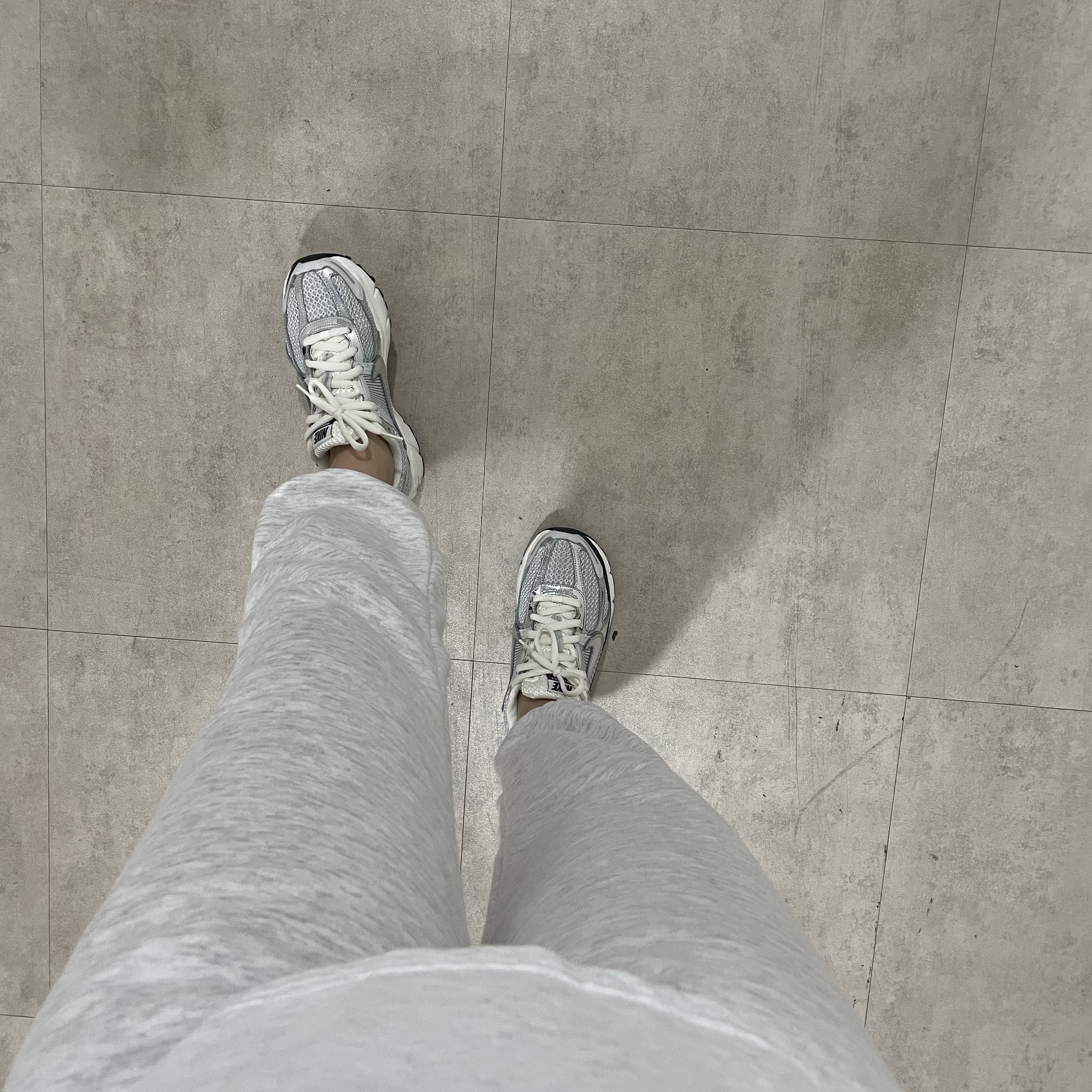 (W) Nike Zoom Vomero 5 Photon Dust and Metallic Silver 착용 스타일 - 6