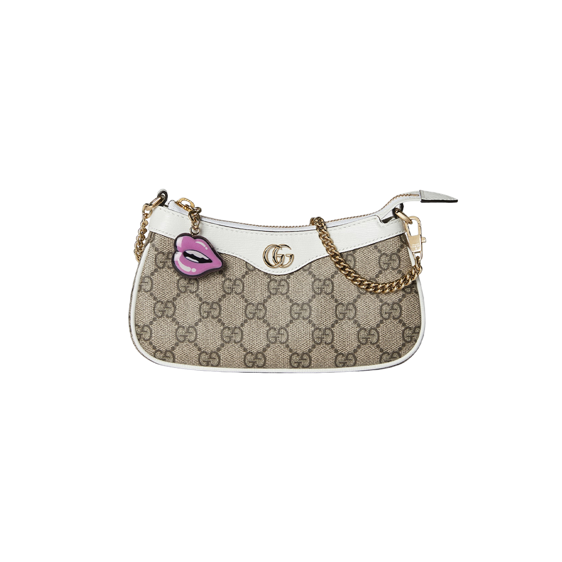 Gucci GG Super Mini Shoulder Bag with Charm Beige Ebony Supreme 상세 이미지 1