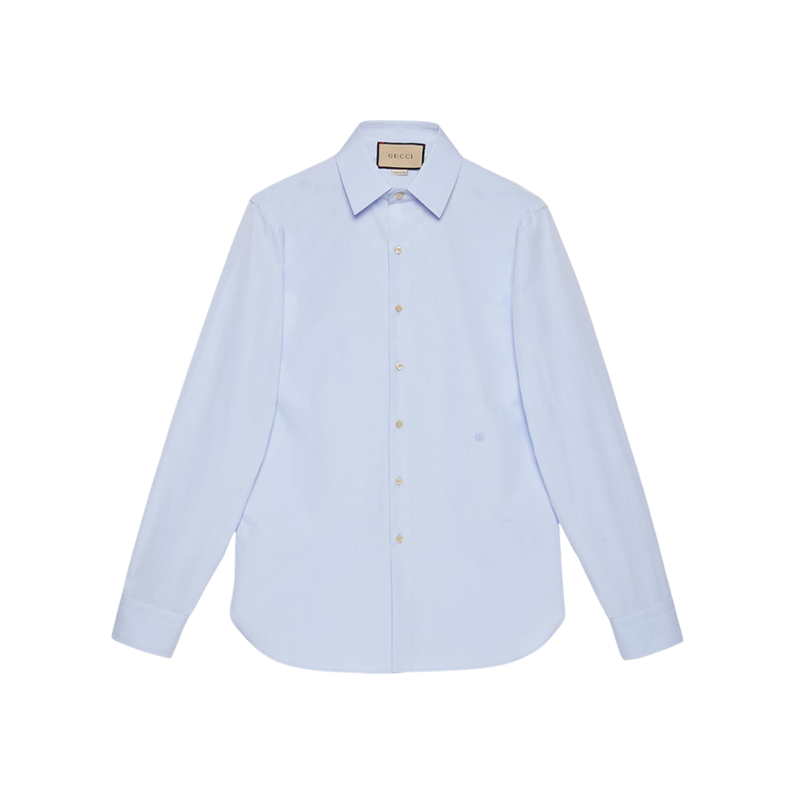 Gucci Cotton Silk Shirt with Double G Light Blue 상세 이미지 1