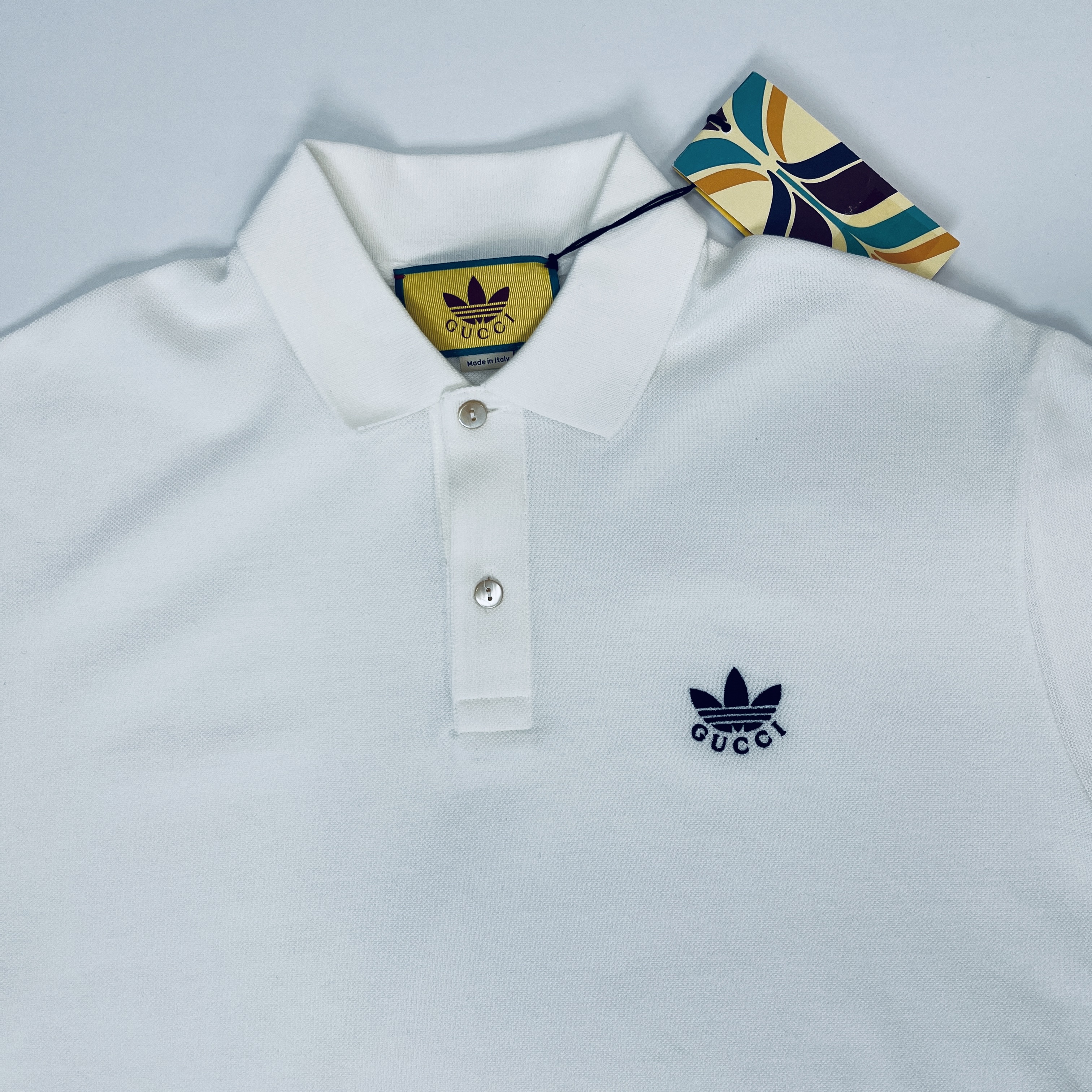 Gucci x Adidas Cotton Piquet Polo White 착용 스타일 - 2
