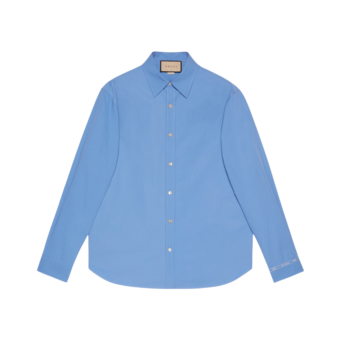 Gucci Heavy Cotton Poplin Shirt Blue 상세 이미지 1