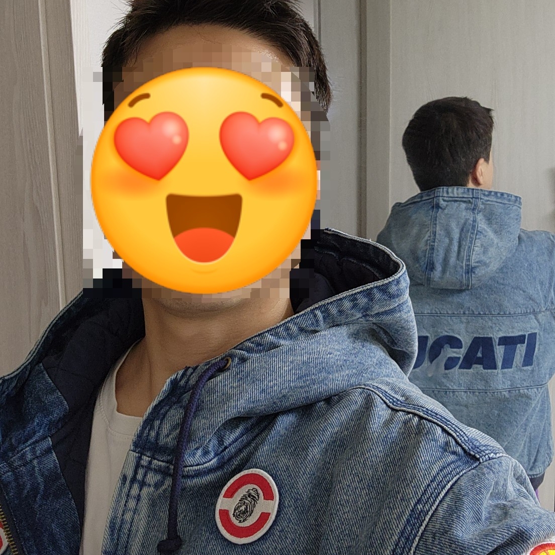 Supreme x Ducati Hooded Racing Jacket Denim - 24SS 착용 스타일 - 6