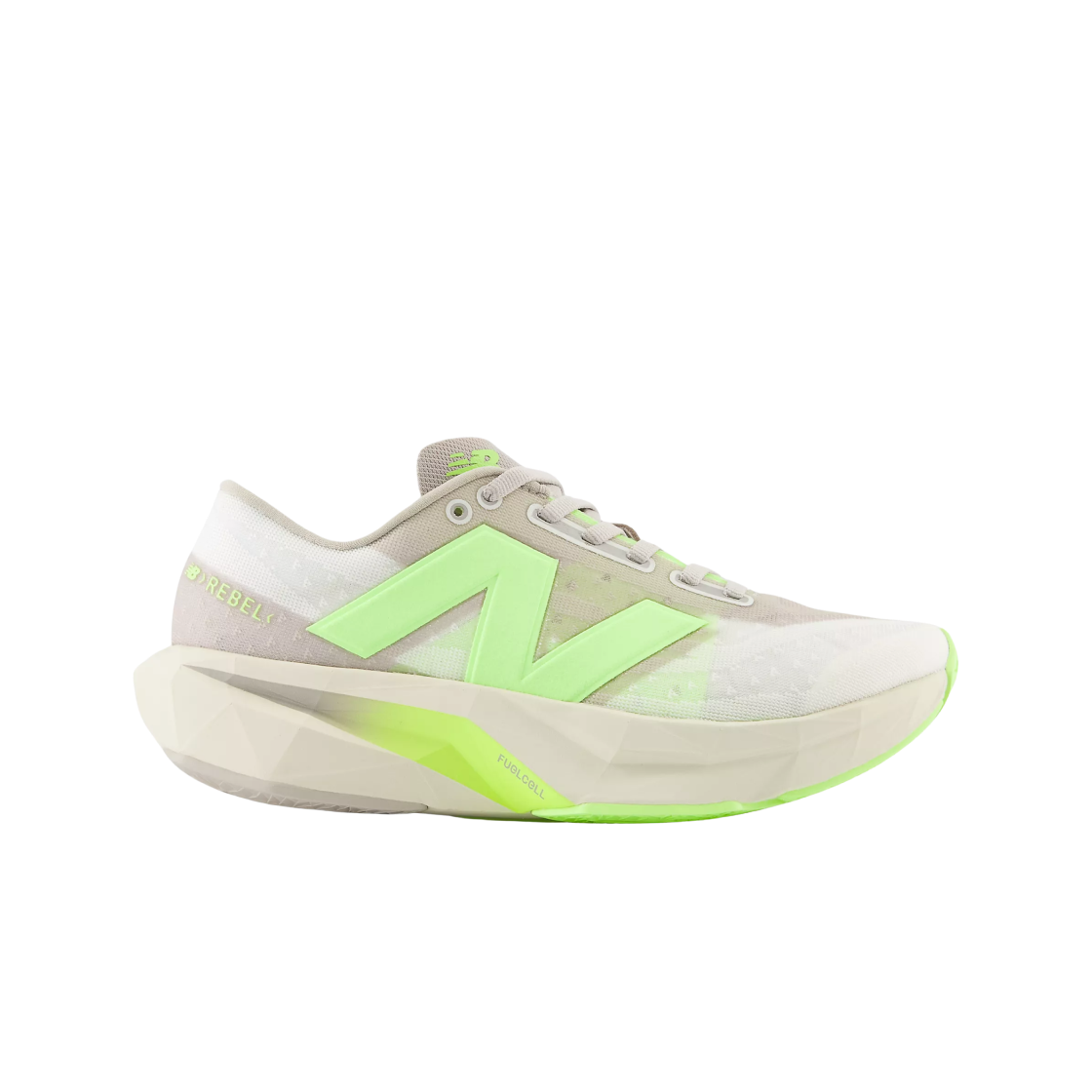 WFCXLUM (W) New Balance Fuelcell Rebel v4 Moonrock Bleached Lime Glow - D Wide