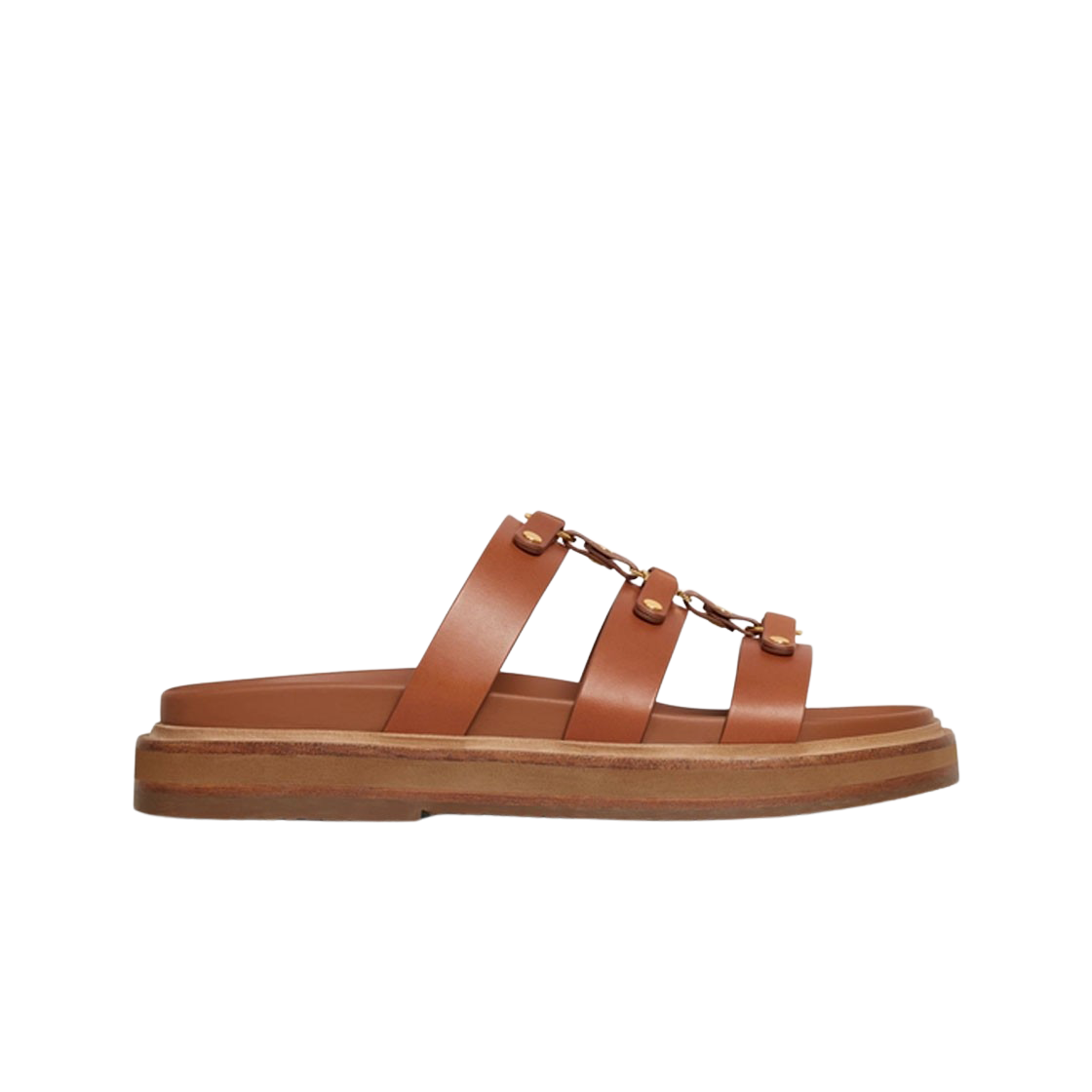 357283766C-04LU (W) Celine Tippi Slide Calfskin Tan