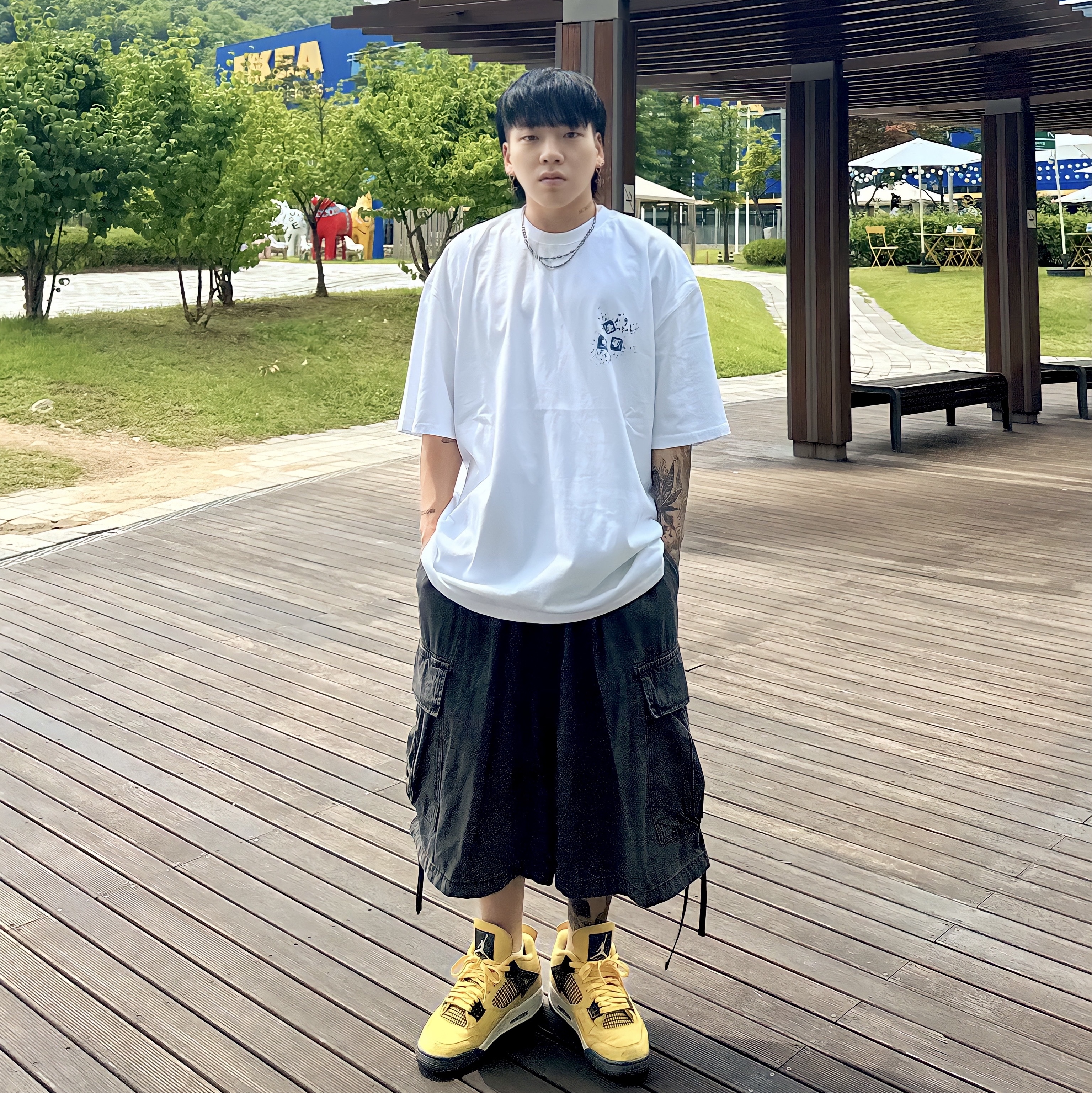 Jordan 4 Retro Tour Yellow (Special Ver.) 착용 스타일 - 1