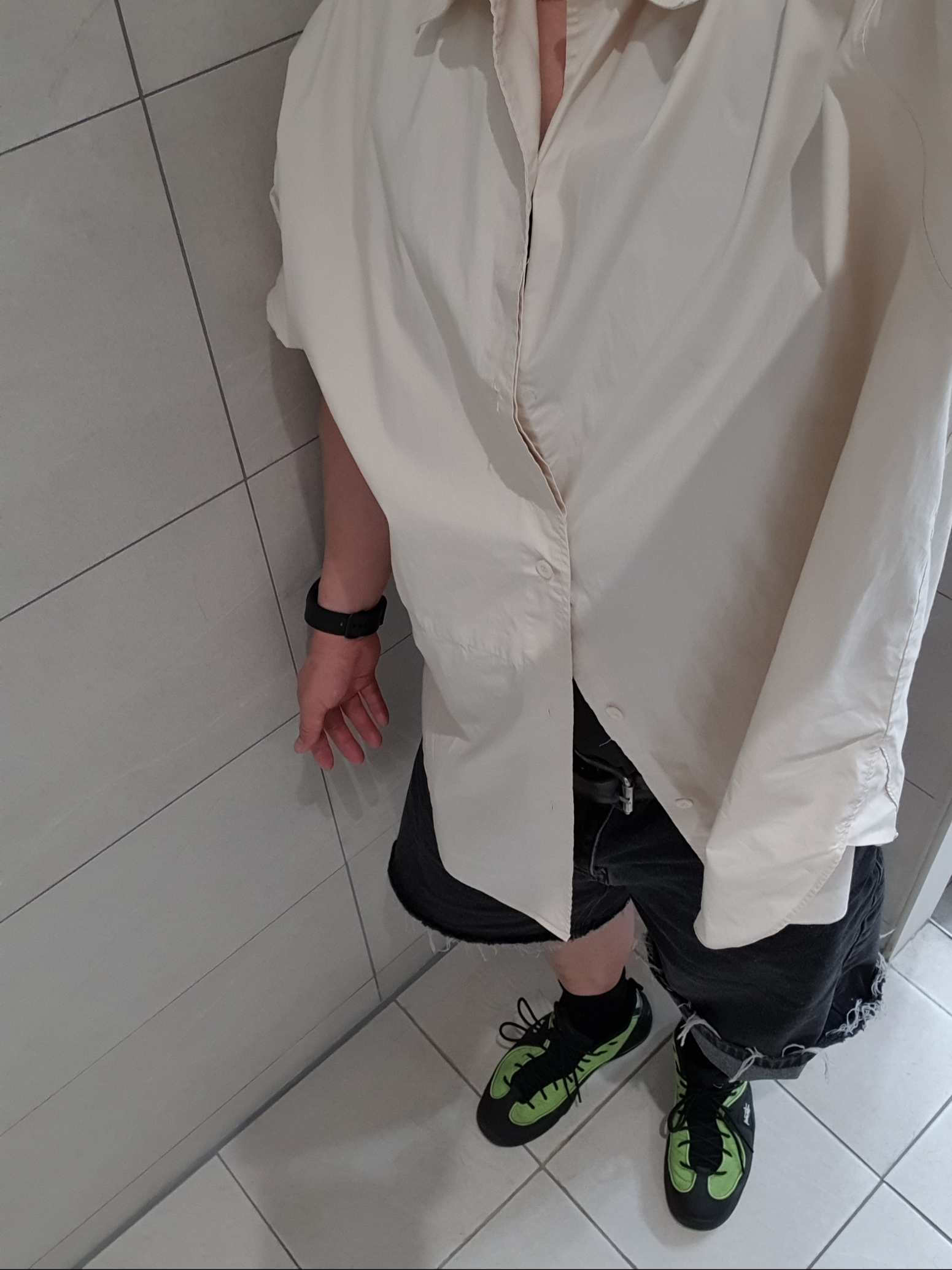 Nike x Stussy Air Penny II Vivid Green and Black 착용 스타일