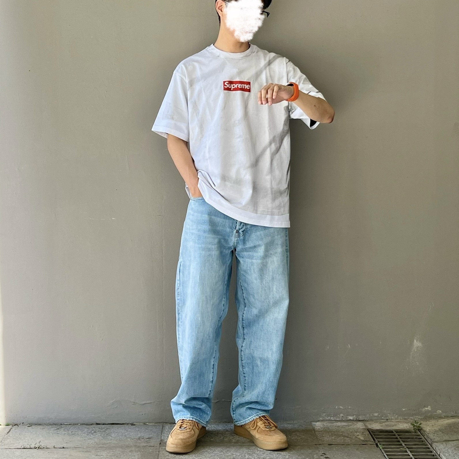 Supreme x MM6 Maison Margiela Box Logo T-Shirt White - 24SS, Nike x Supreme Air Force 1 Low Flax 착용 스타일