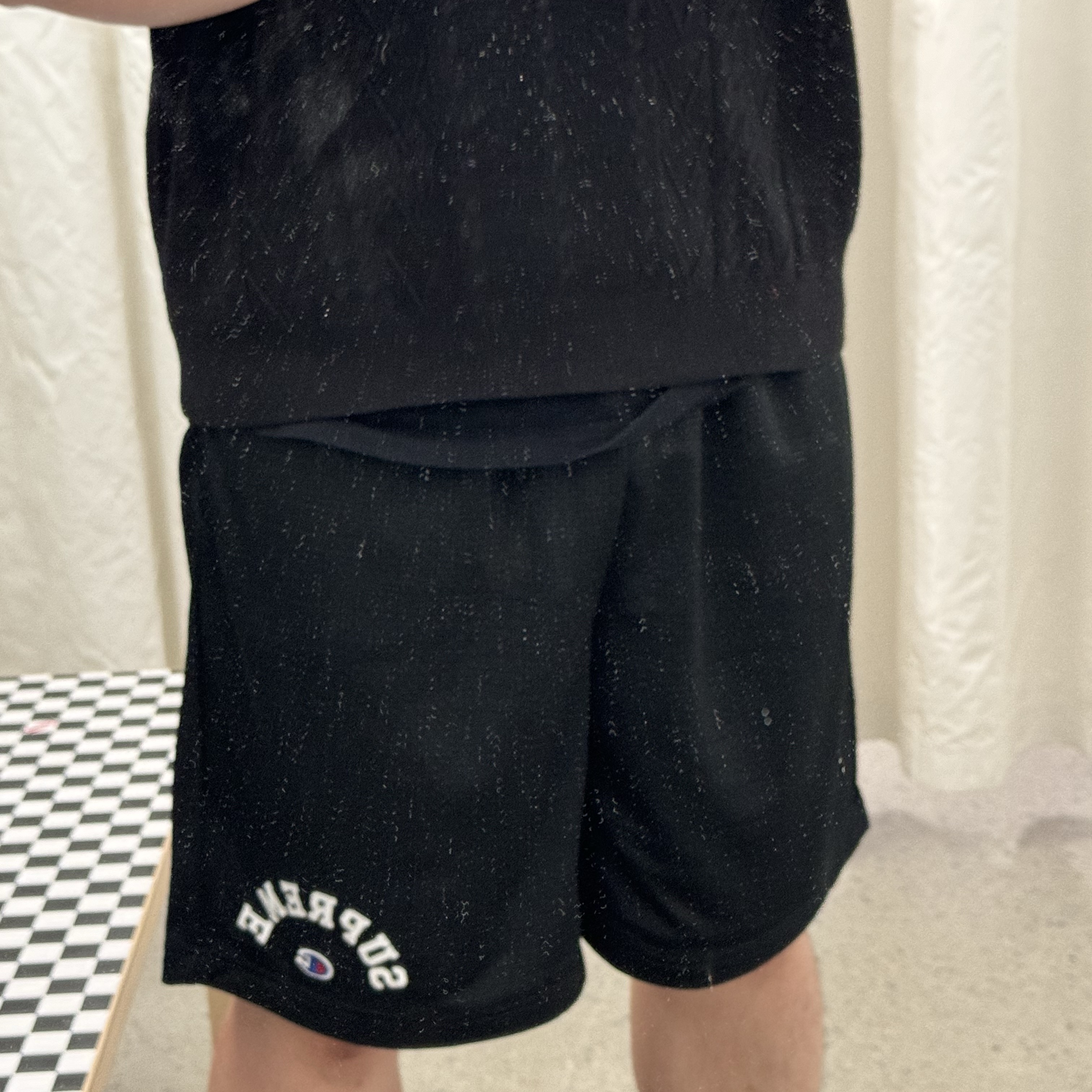 Supreme x Champion Mesh Short Black - 24SS 착용 스타일