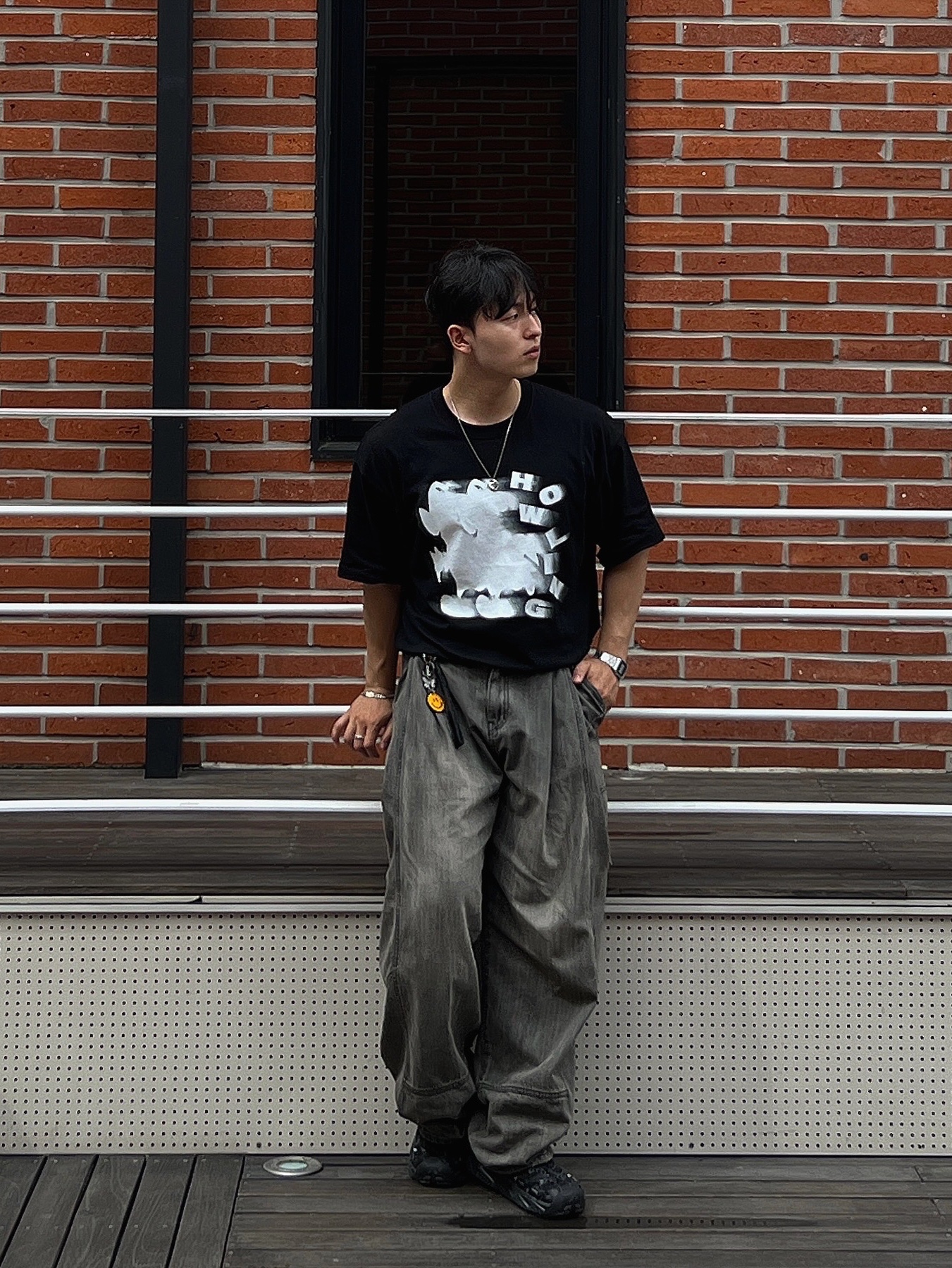 Hoka Hopara Black Castlerock - 24SS, Casio A-158WA-1 착용 스타일 - 1