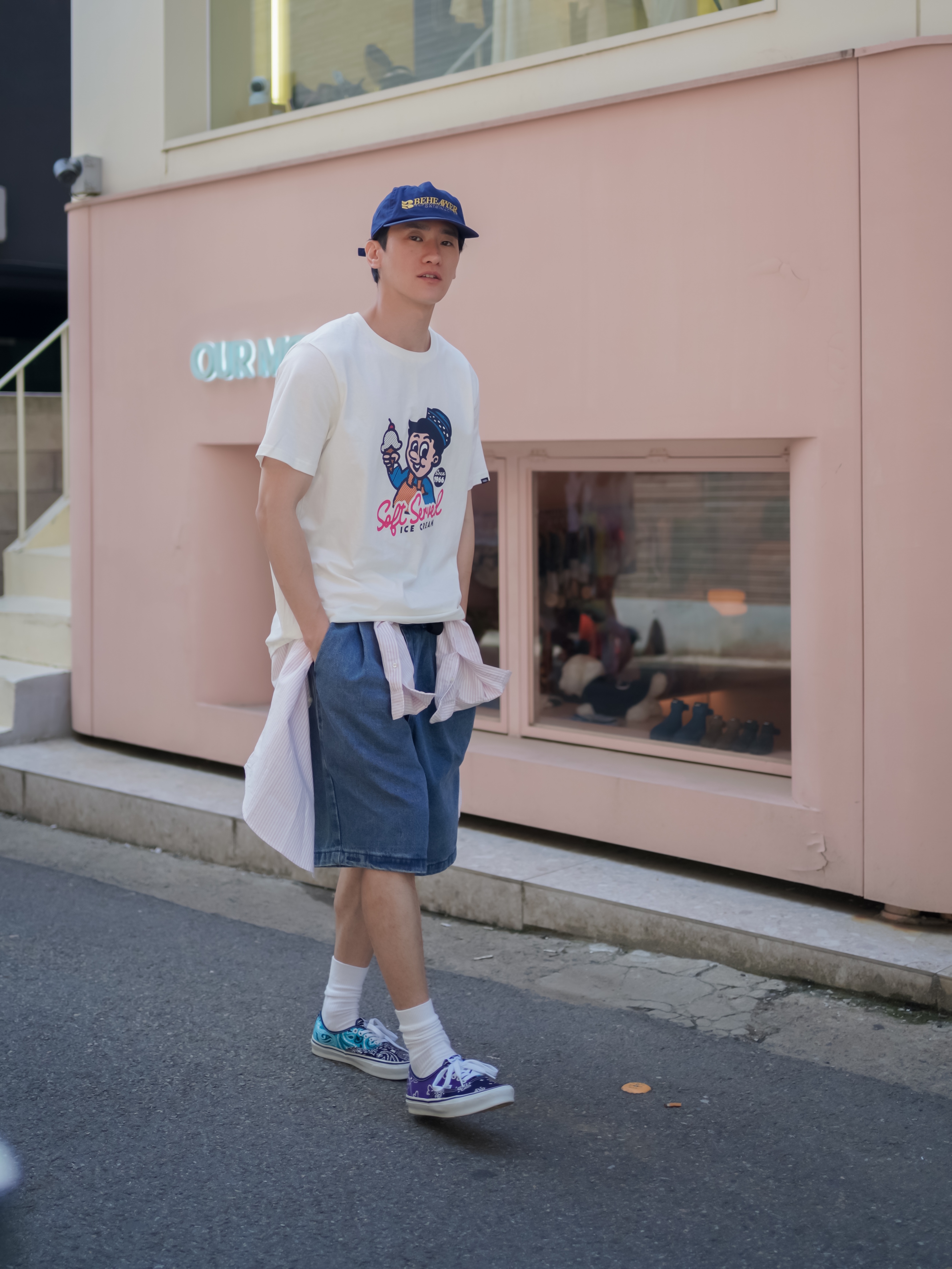 Vans x WP Authentic 44 DX Paisley OG Navy 착용 스타일 - 4