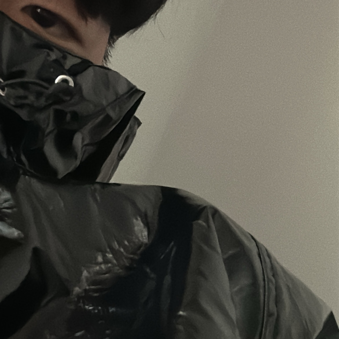 Stussy Beach Shell Coated Ripstop Black 착용 스타일 - 1