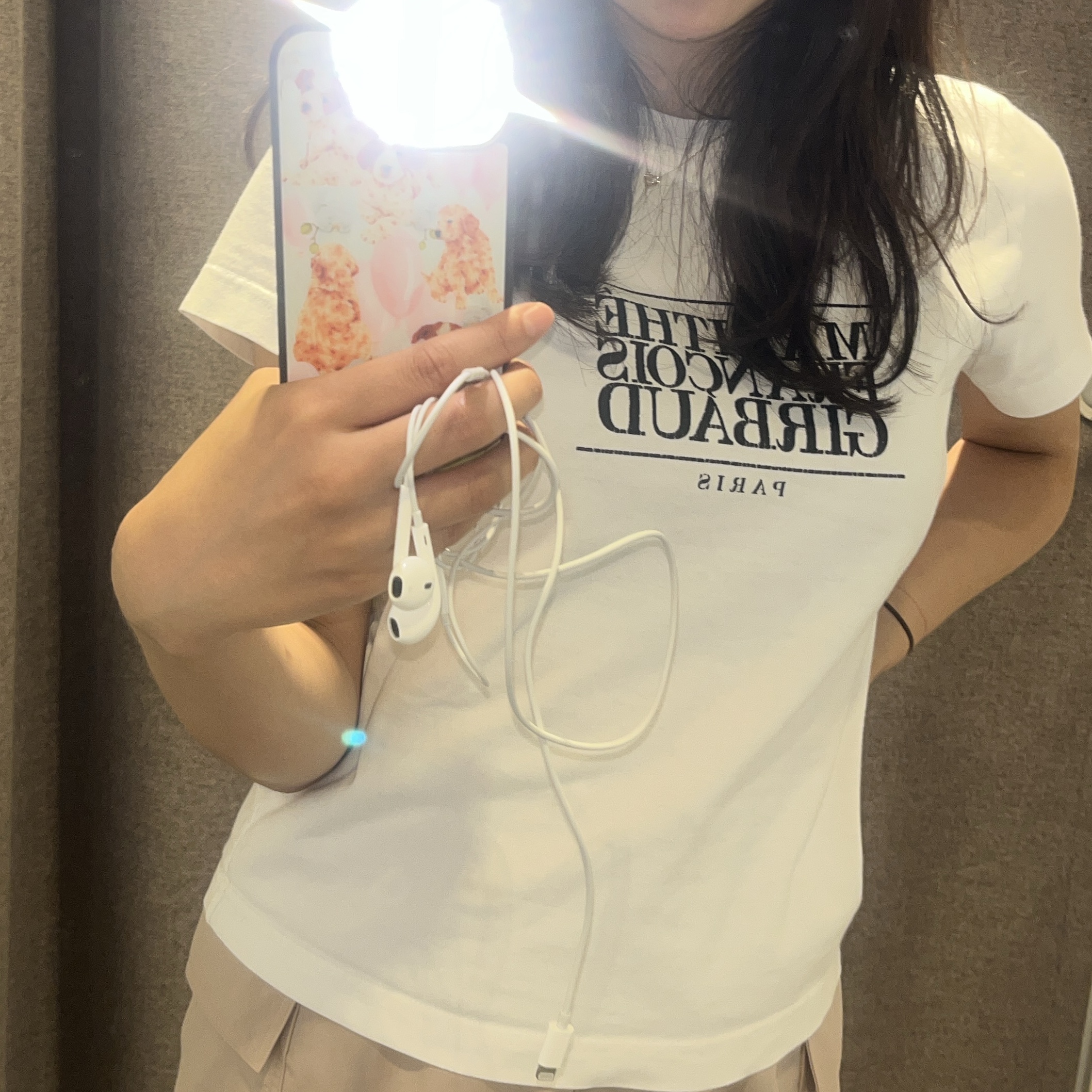 (W) Marithe Francois Girbaud Classic Logo Tee White 착용 스타일 - 1