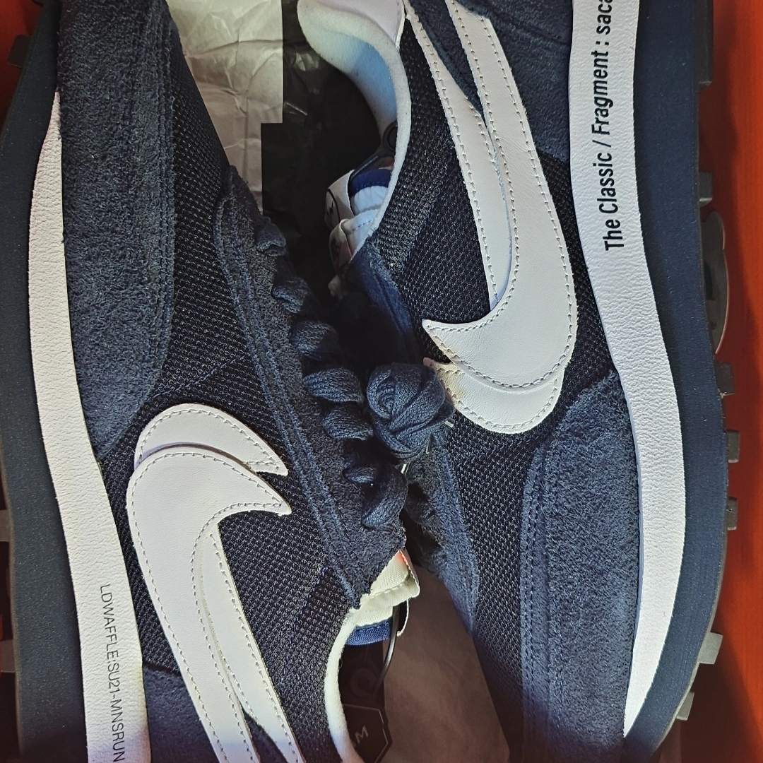 Nike x Sacai x Fragment LDWaffle Blackened Blue 착용 스타일