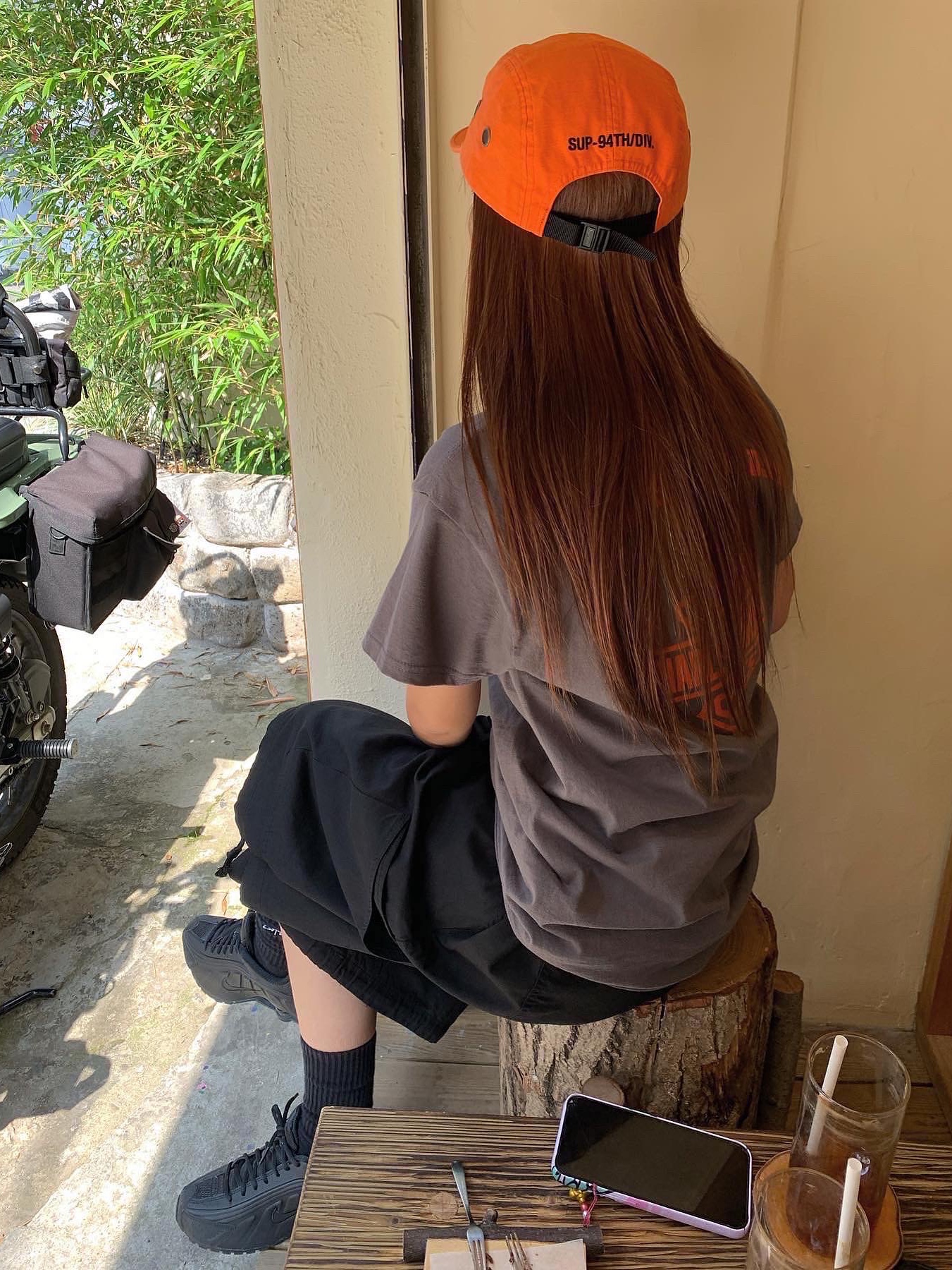 Supreme Military Camp Cap Orange - 24SS, (W) Nike Shox R4 Black 착용 스타일