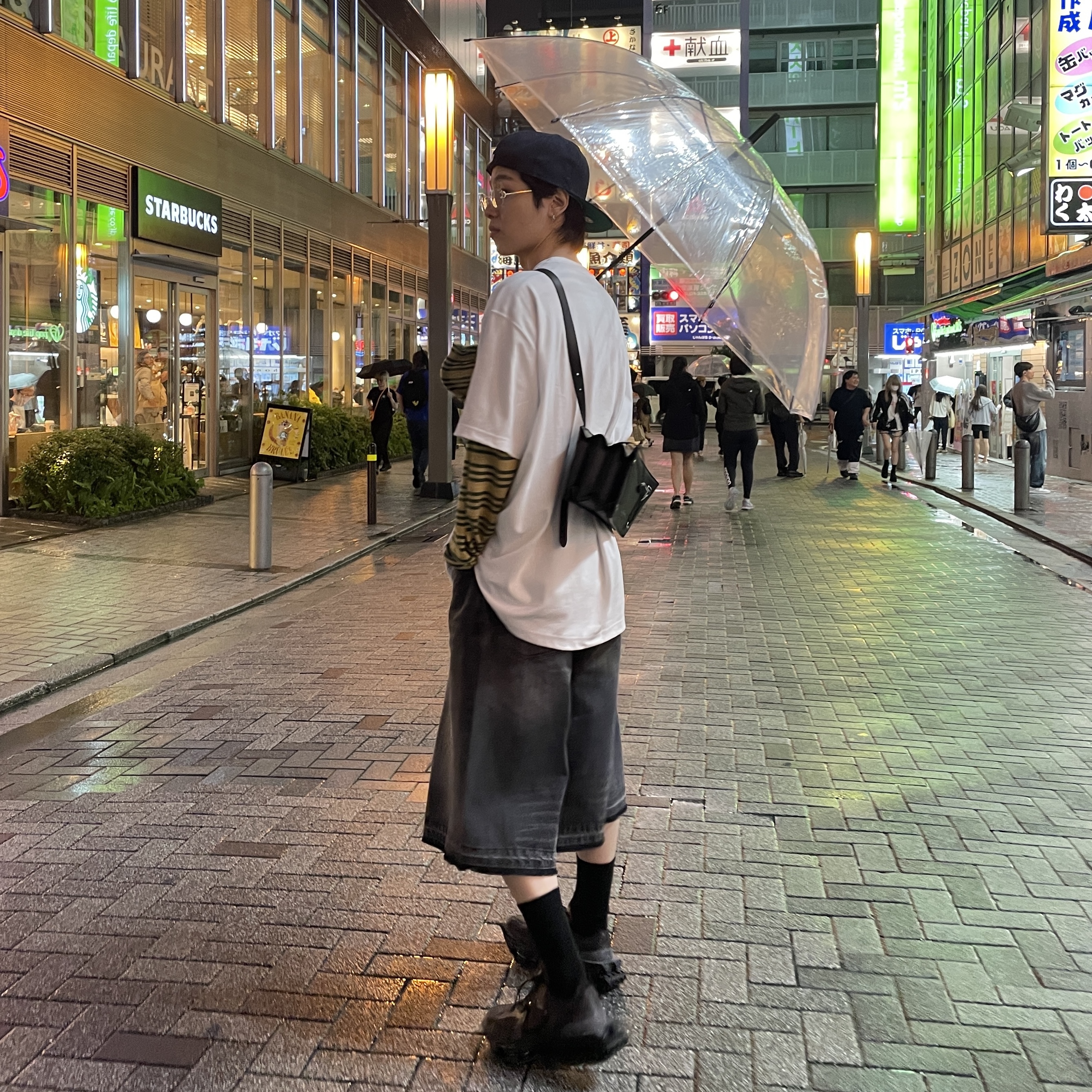 Nike x Matthew M Williams Zoom 004 Baroque Brown, Our Legacy Lock Longsleeve Golden Green Linen Stripe 착용 스타일 - 1