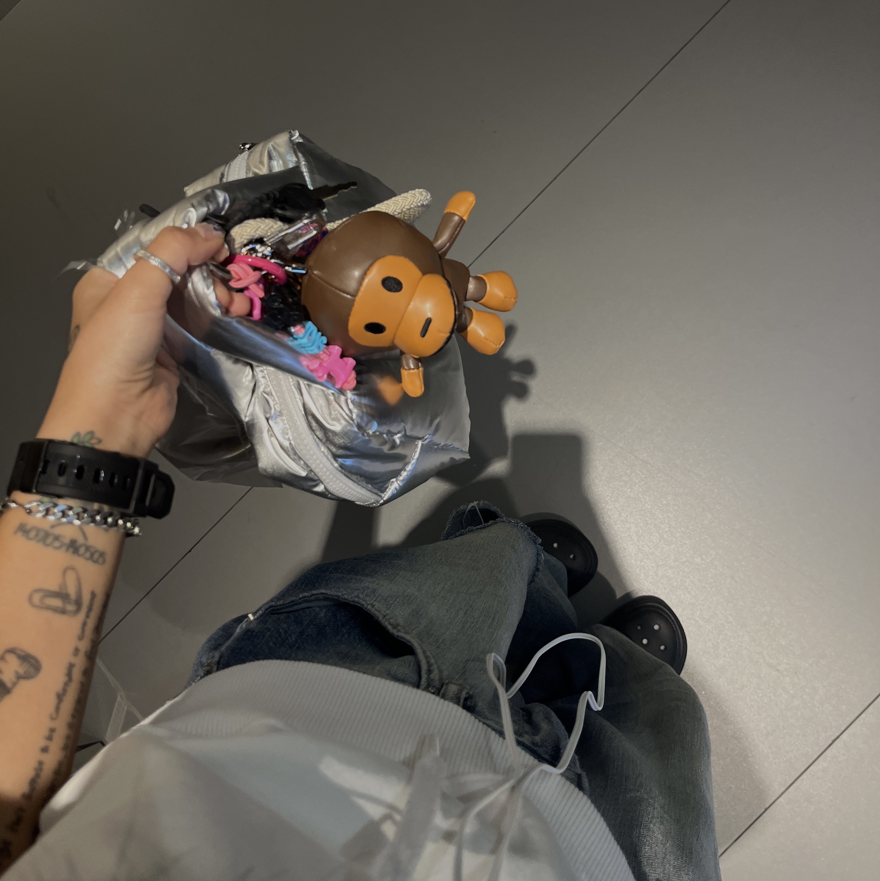 BAPE Baby Milo Plush Doll Keychain Brown, Supreme x Koss Portapro Headphones White - 23FW 착용 스타일